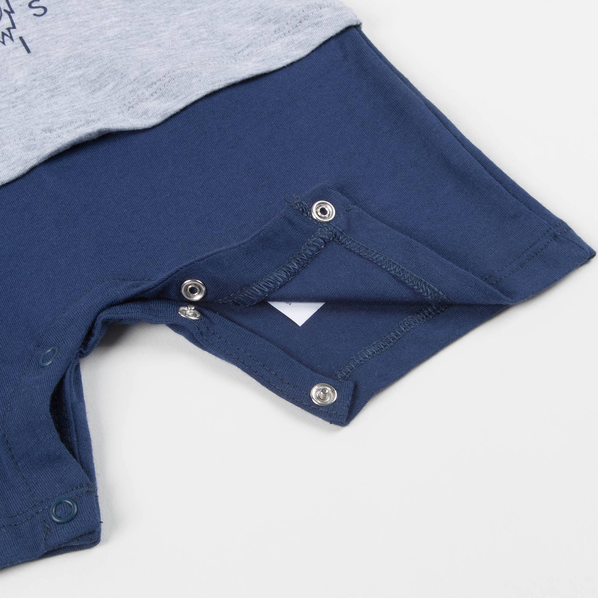 Baby Boys Marl Grey Cotton Babysuit