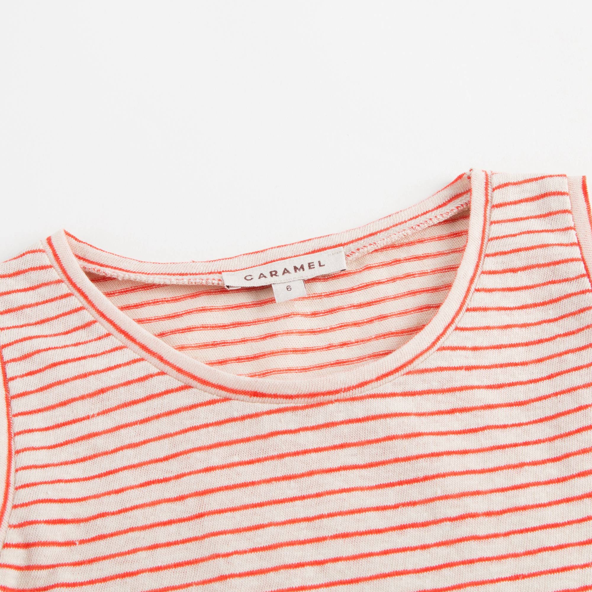 Girls Orange Striped Vest
