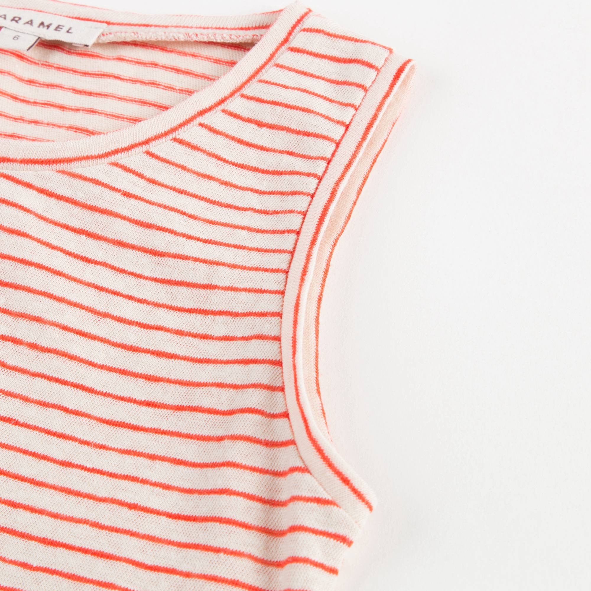 Girls Orange Striped Vest
