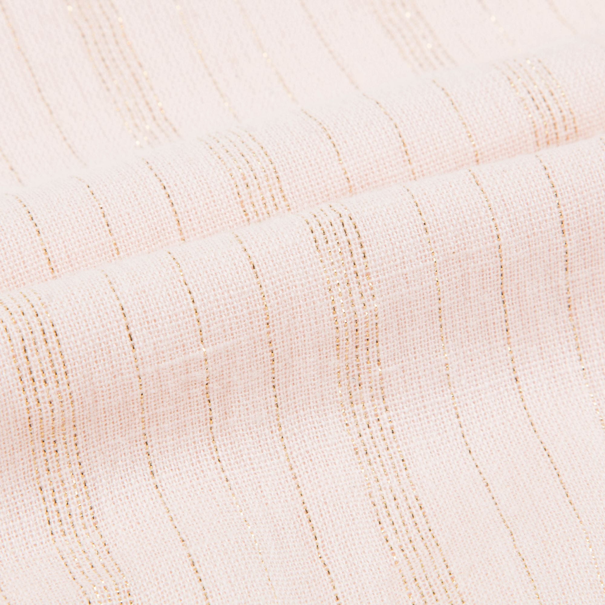 Baby Girls Light Pink "Gold  lurex  stripes" Cotton Dress
