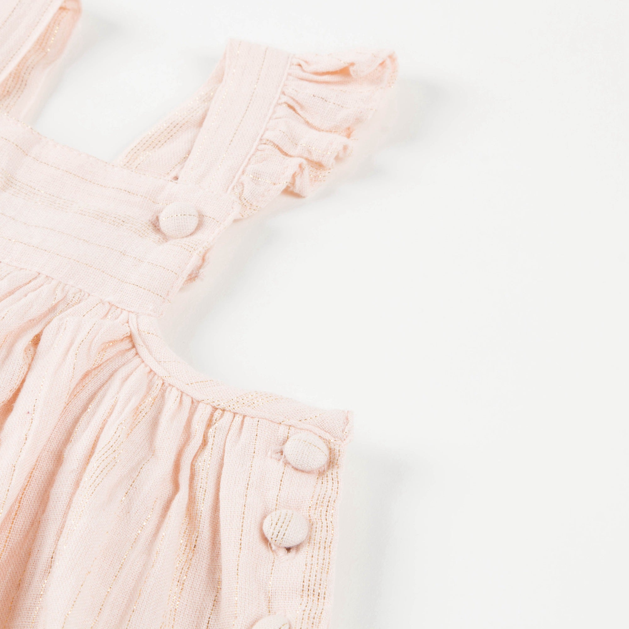 Girls Light Pink "Gold  Lurex  Stripes" Dress
