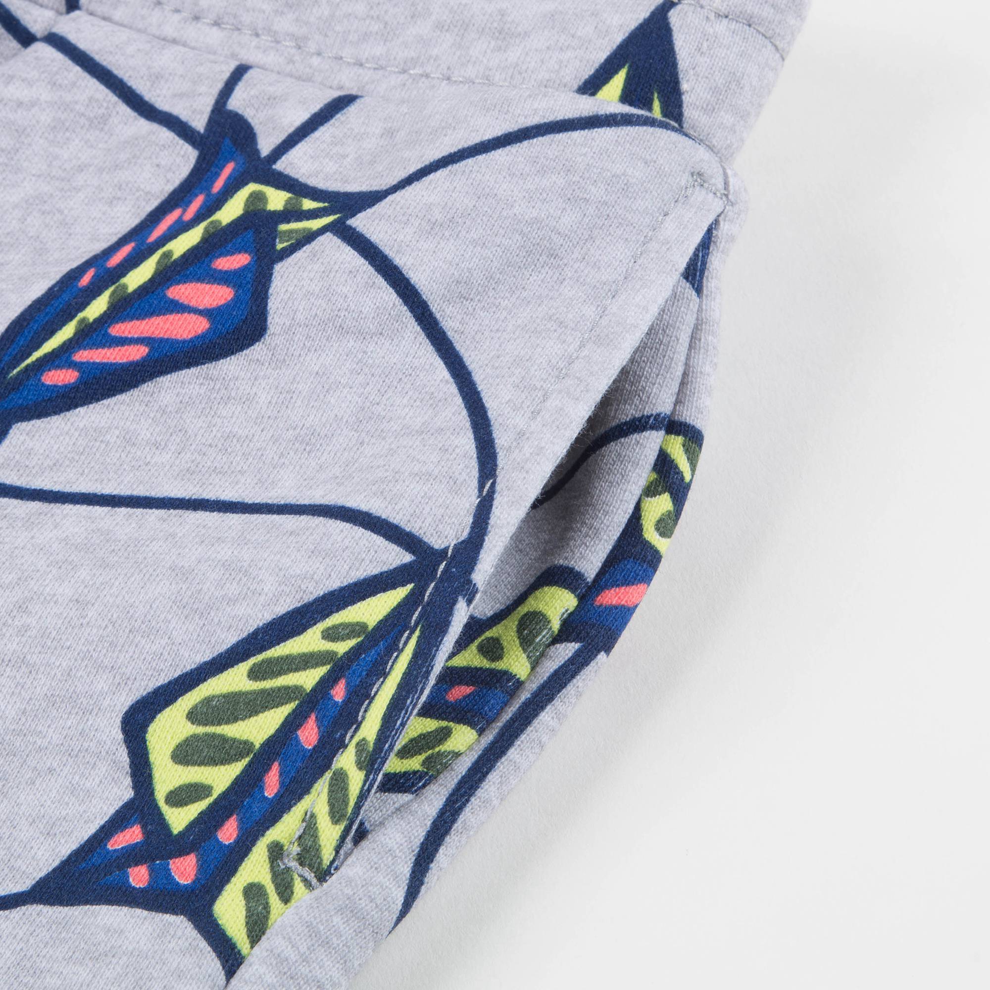 Boys Marl Grey Printed Cotton Shorts