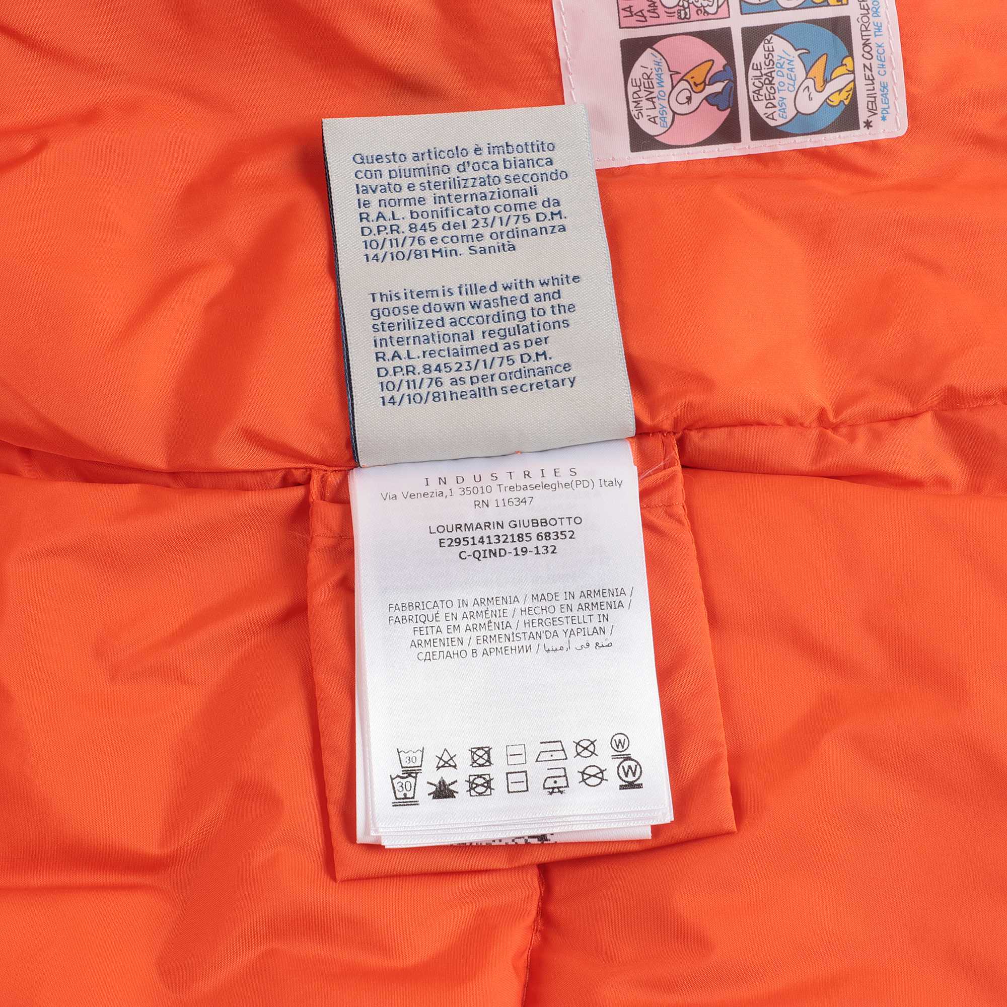 Baby Boys Bright Orange "LOURMARIN" Padded Down Coat
