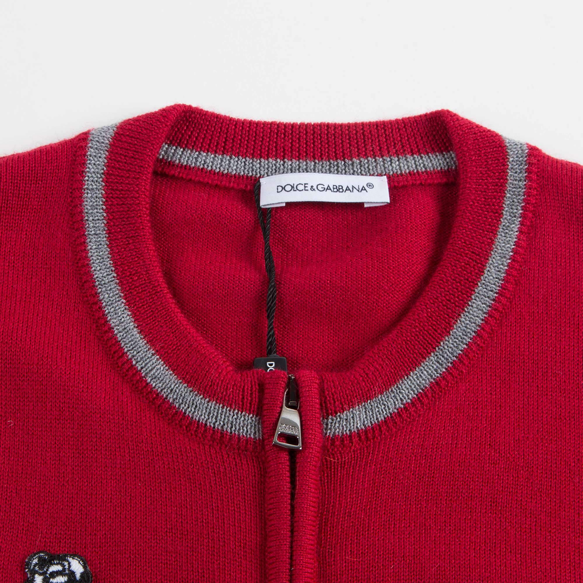 Boys Bright Red Zip Cardigan