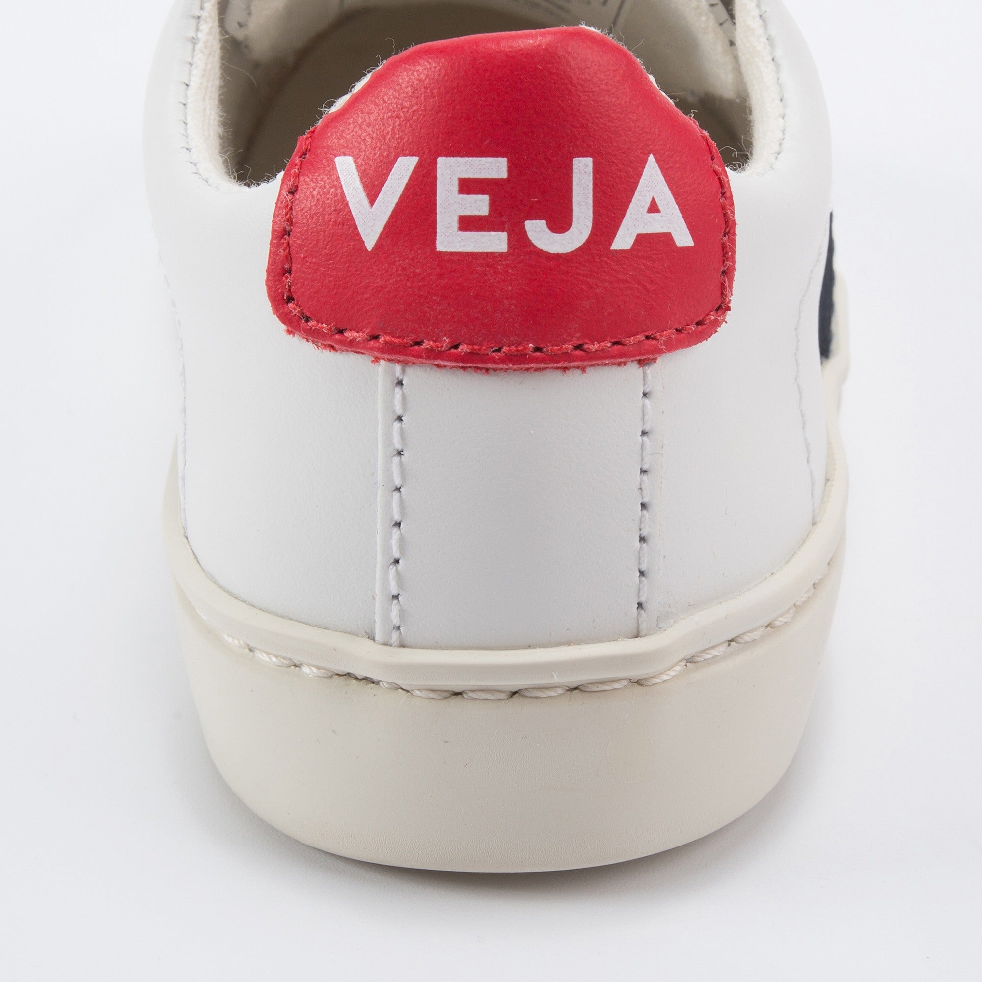 Girls & Boys White Leather Velcro With Blue "V" Shoes