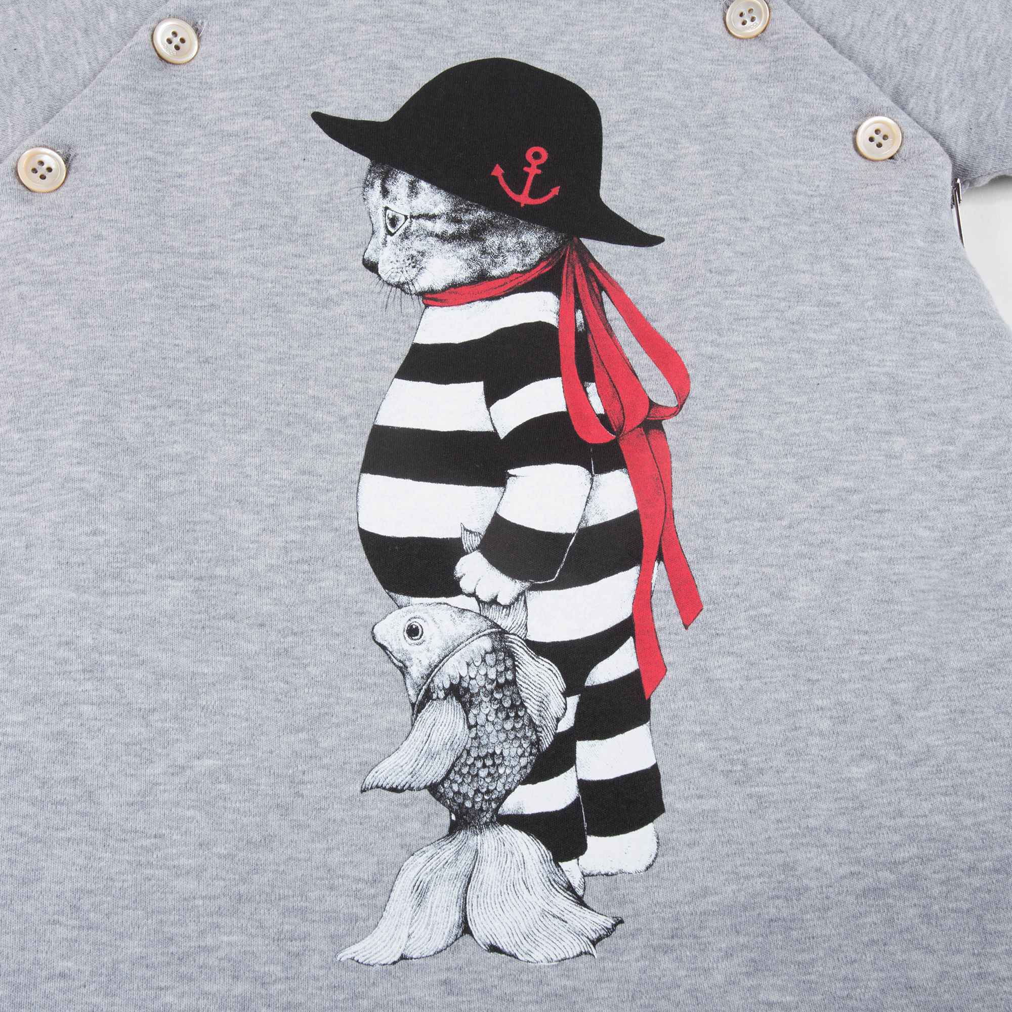 Baby Grey Cat Printed Dress