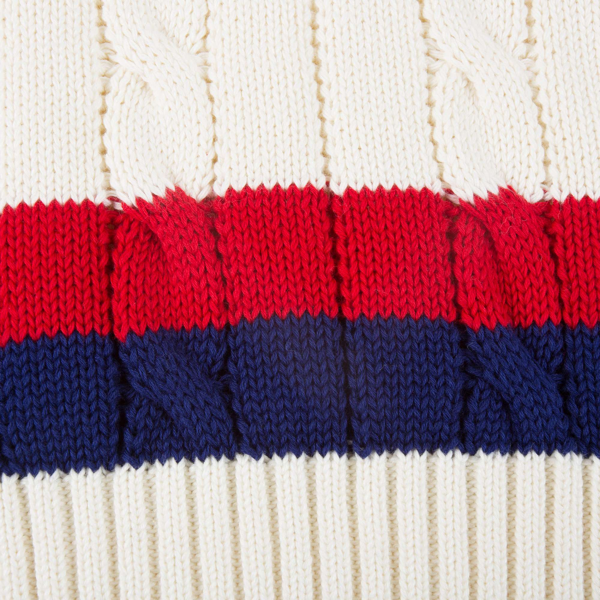 Girls White & Red Striped  Sweater