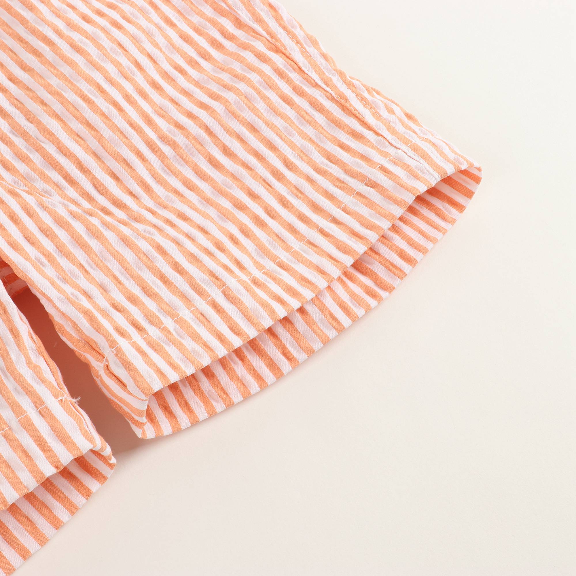 Boys Orange & White Stripe Cotton Shorts