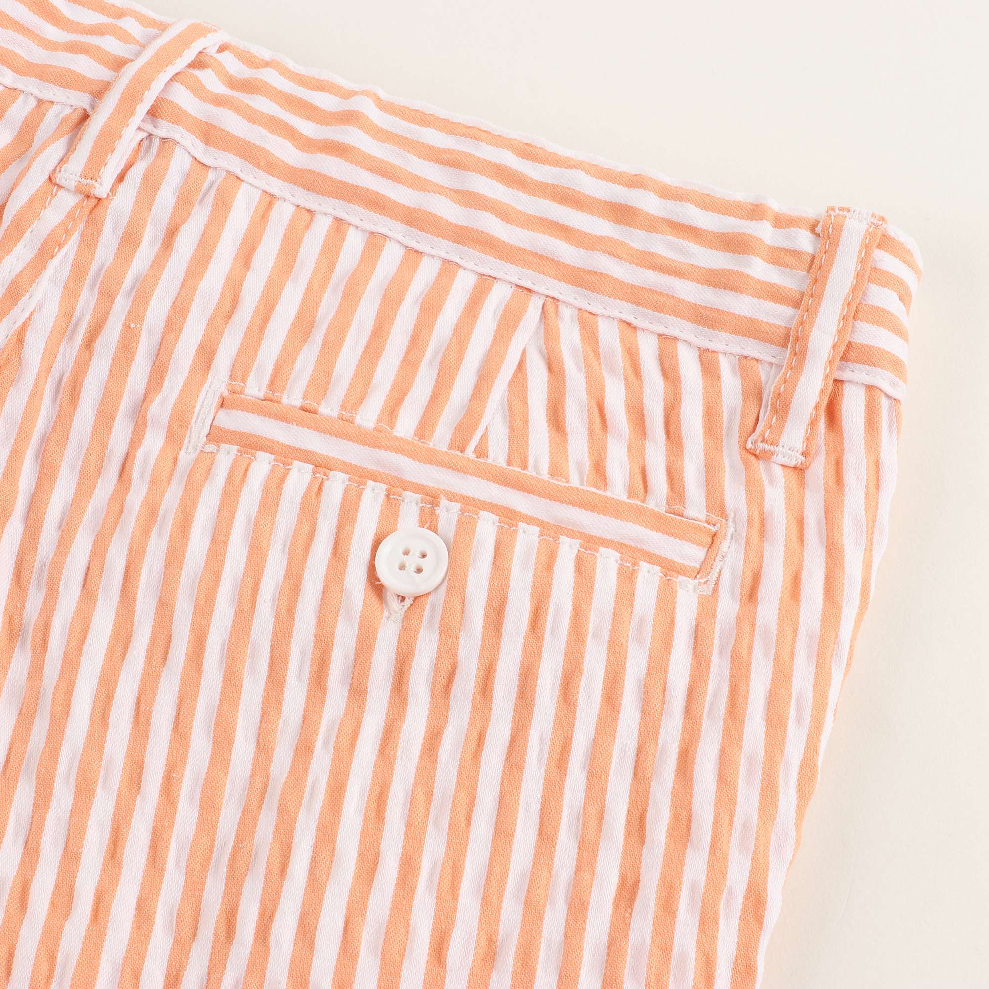 Boys Orange & White Stripe Cotton Shorts