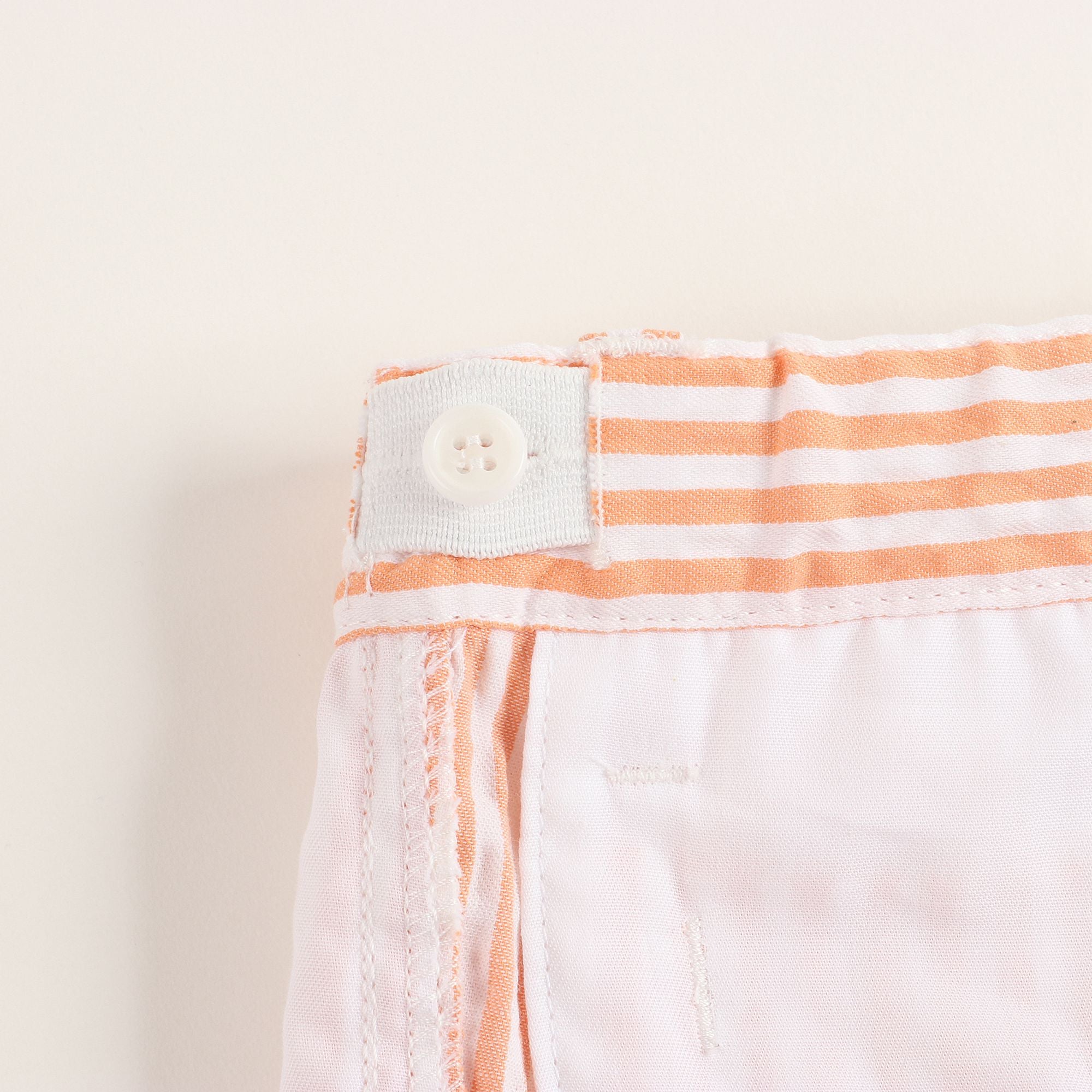 Boys Orange & White Stripe Cotton Shorts
