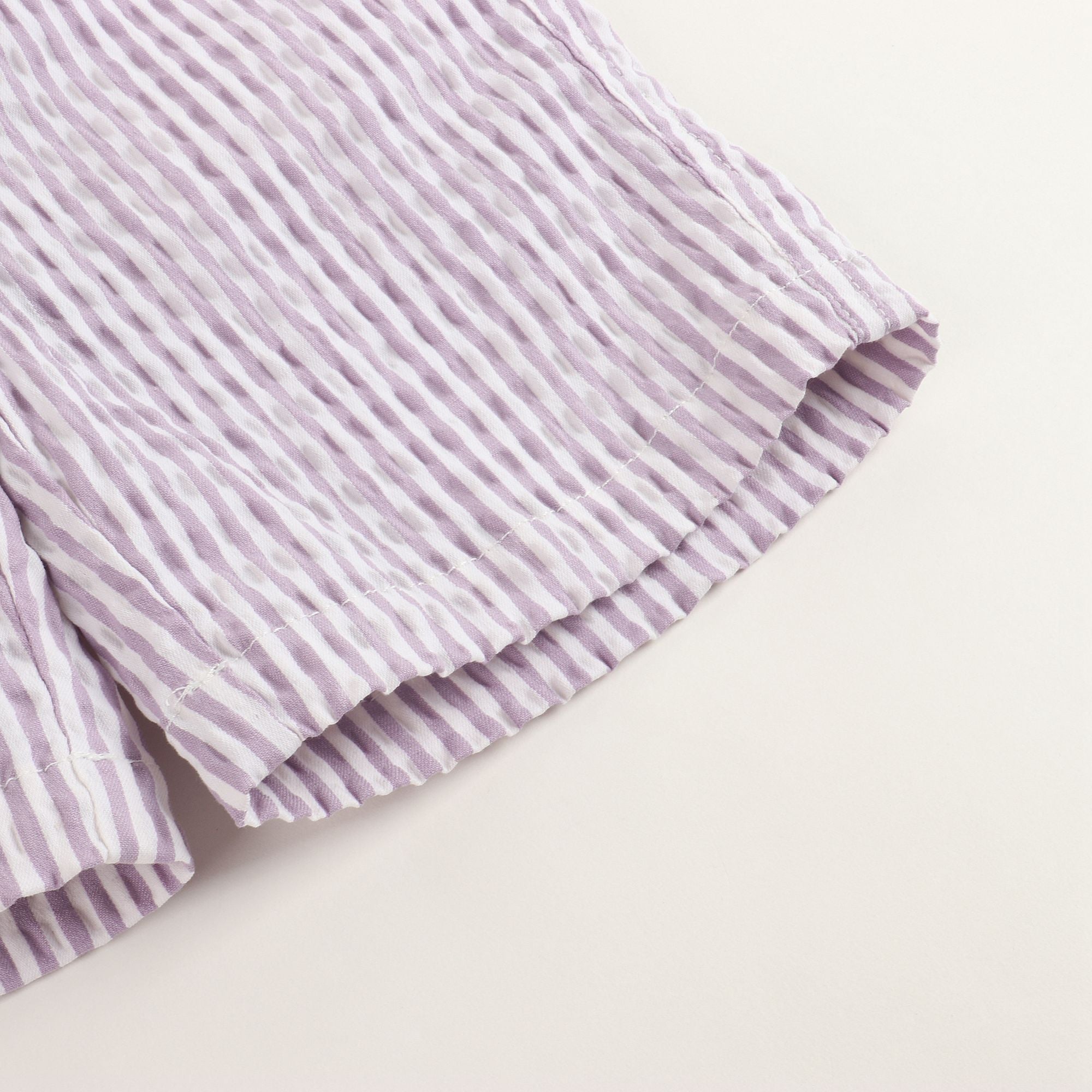 Boys Lilac & White Stripe Cotton Shorts