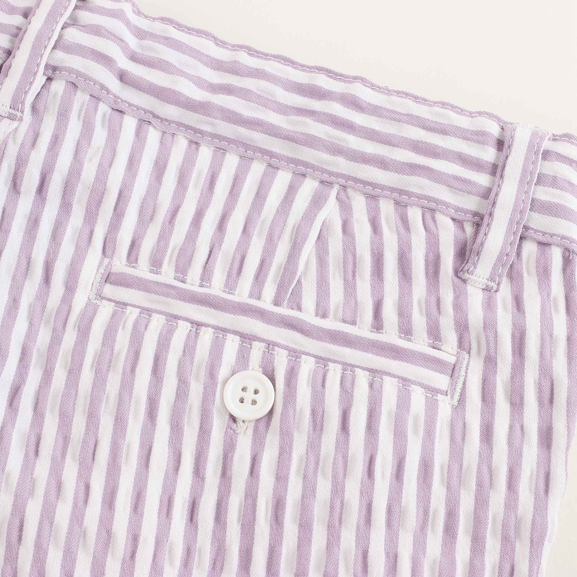 Boys Lilac & White Stripe Cotton Shorts