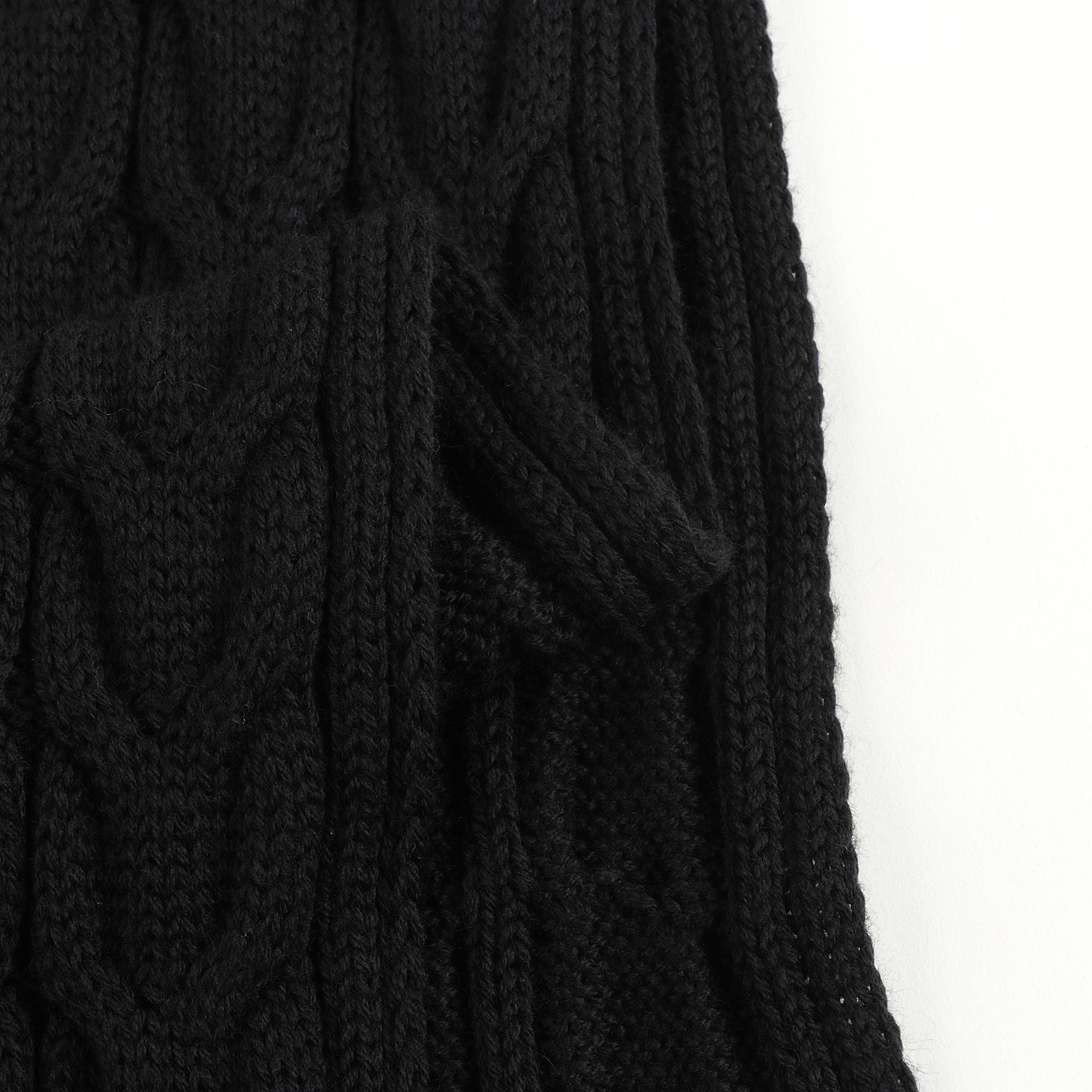 Boys Black Virgin Wool Scarf