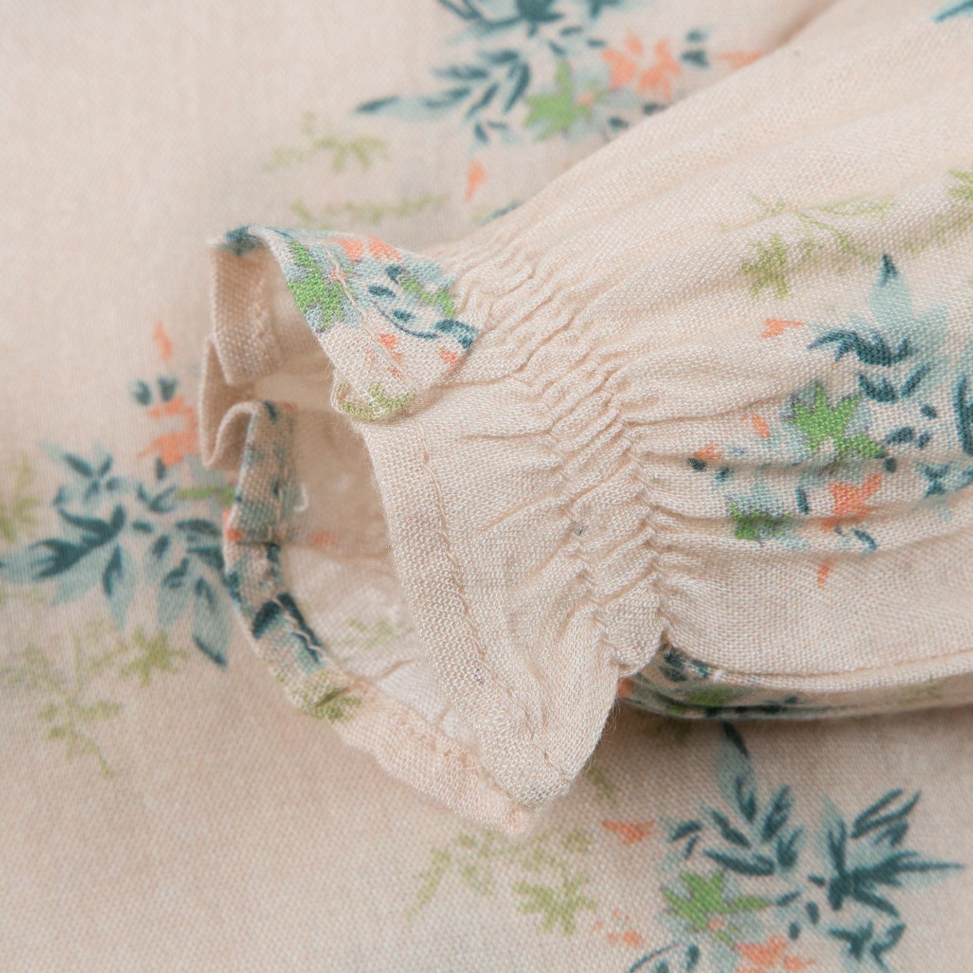 Baby Girls Ivory Flowers Printed Woven Blouse