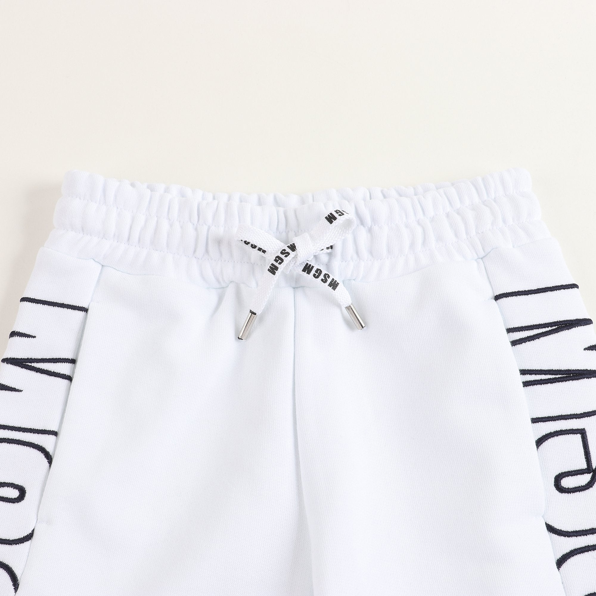 Boys White Cotton Shorts