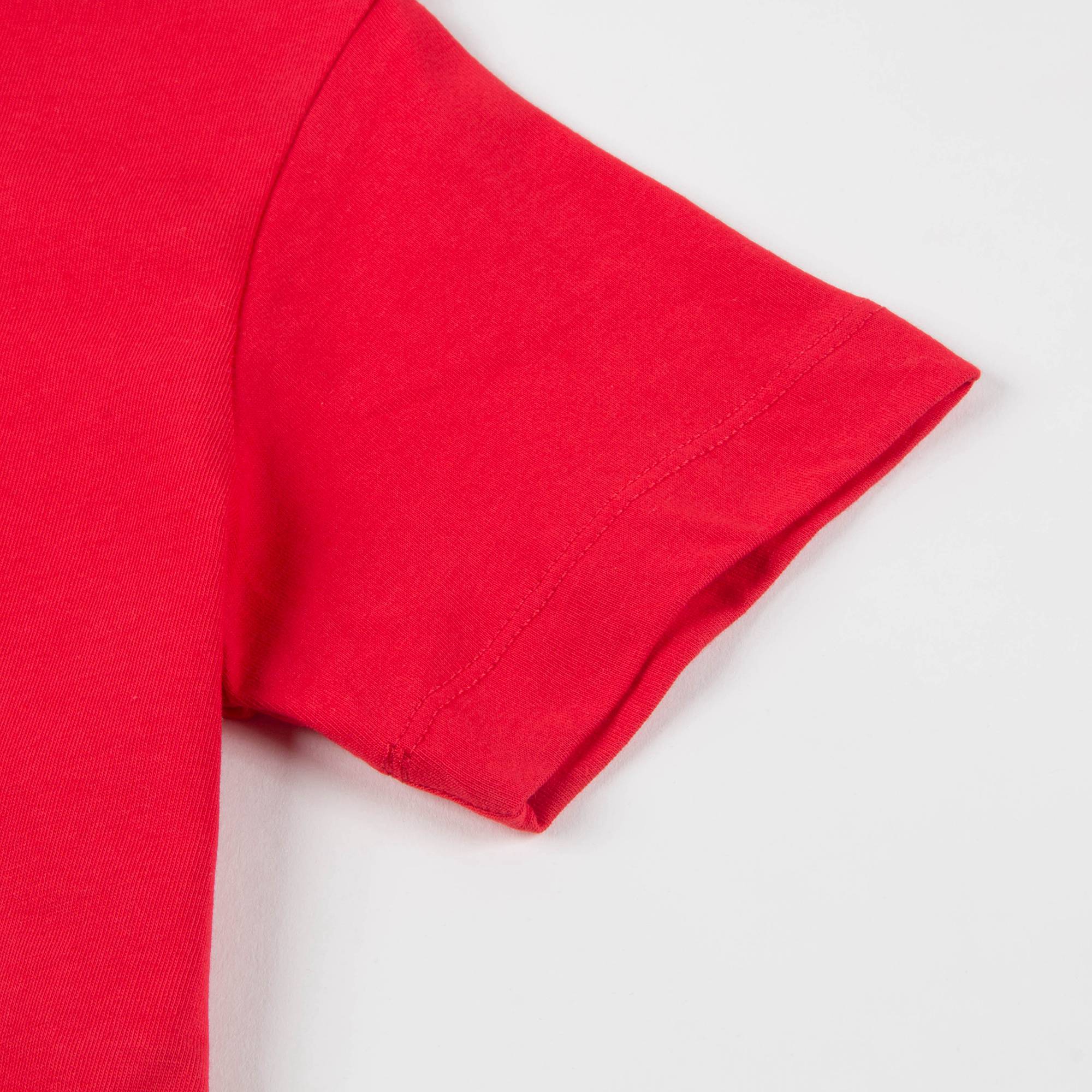 Boys Red Printed Cotton T-shirt