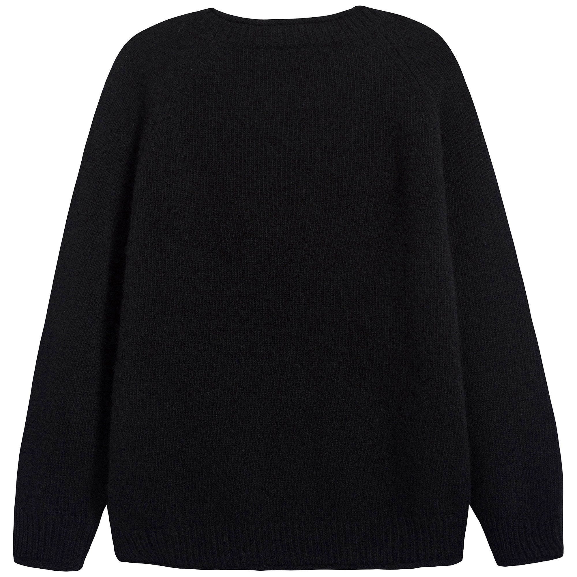Boys Black & Grey Jacquard Wool Sweater