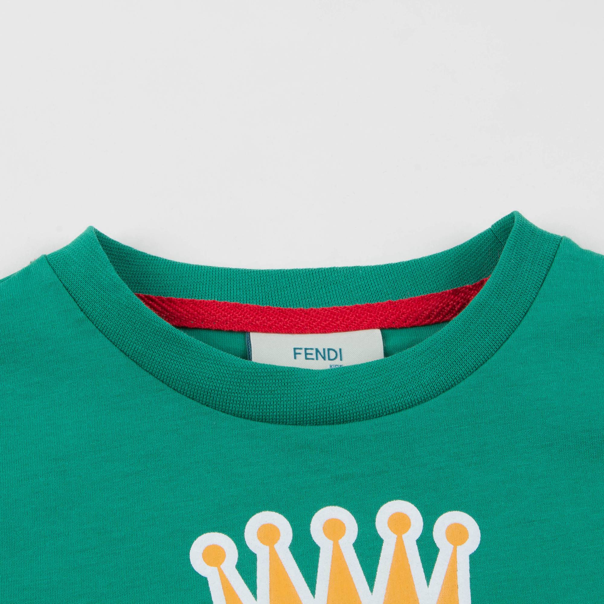 Boys Green Printed Cotton T-shirt