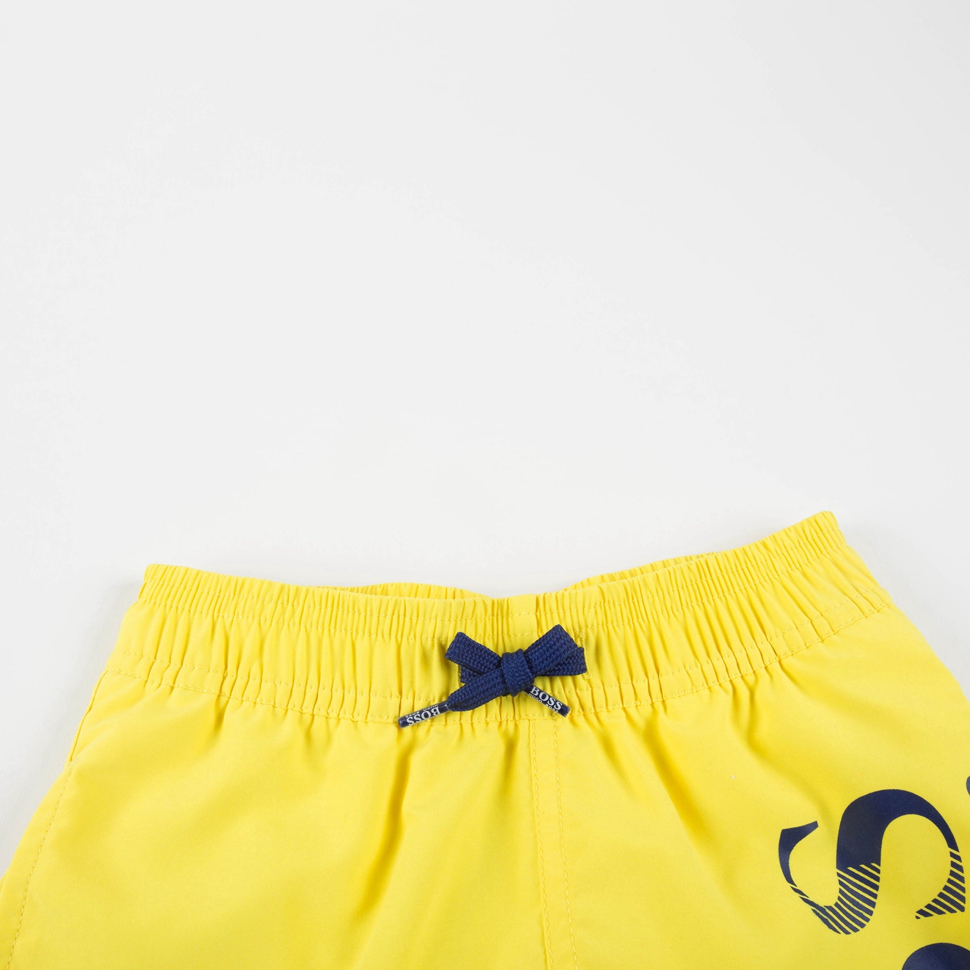 Boys Yellow Polyester Logo Short