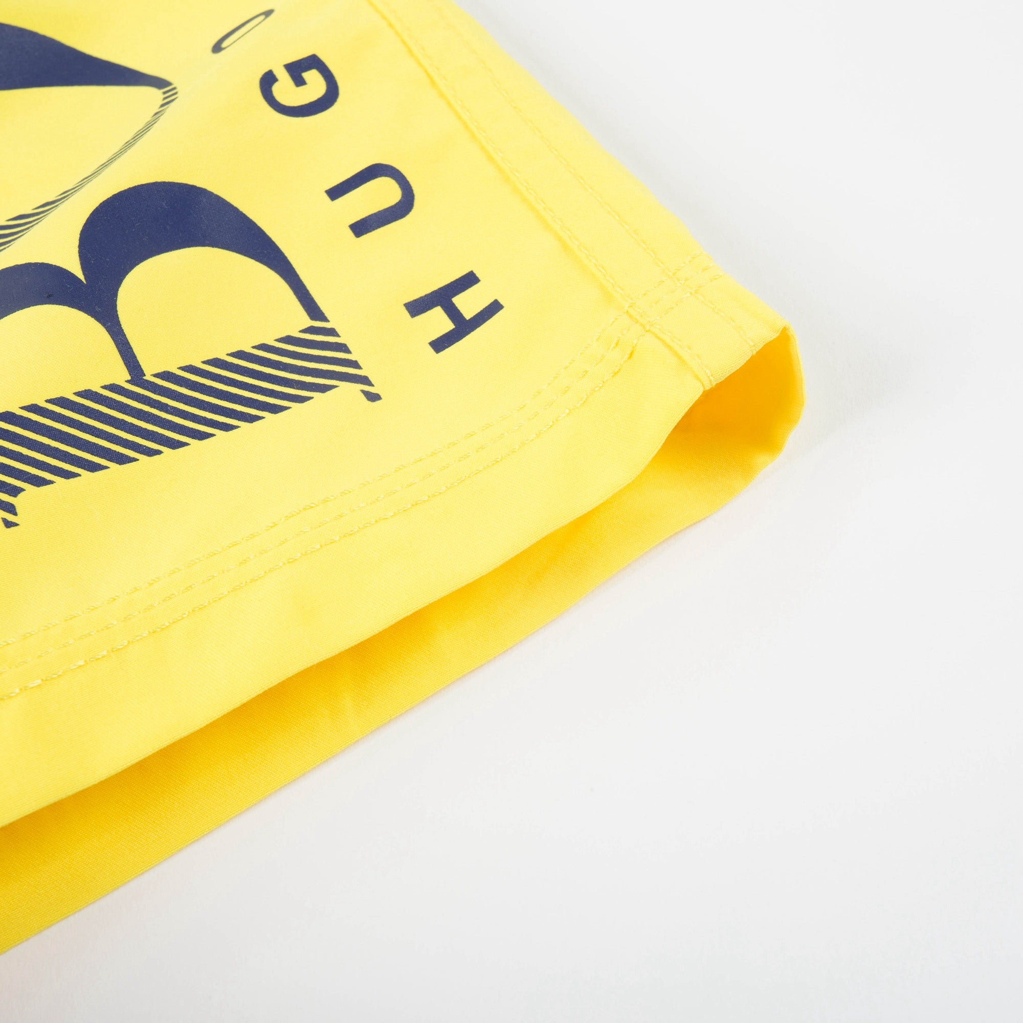 Boys Yellow Polyester Logo Short