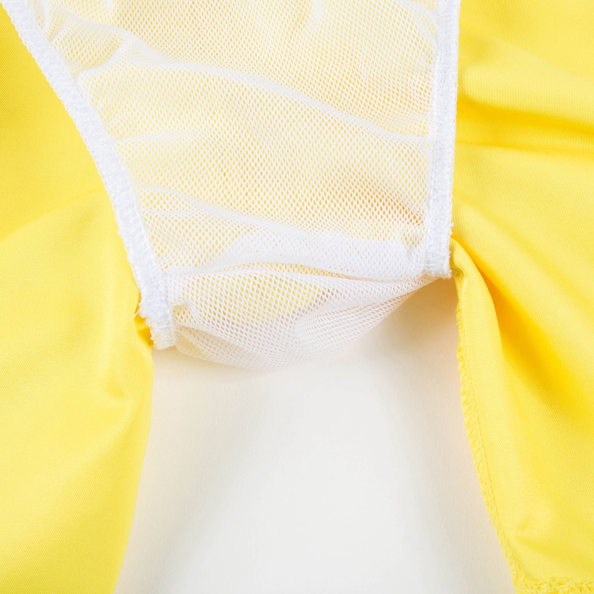 Boys Yellow Polyester Logo Short