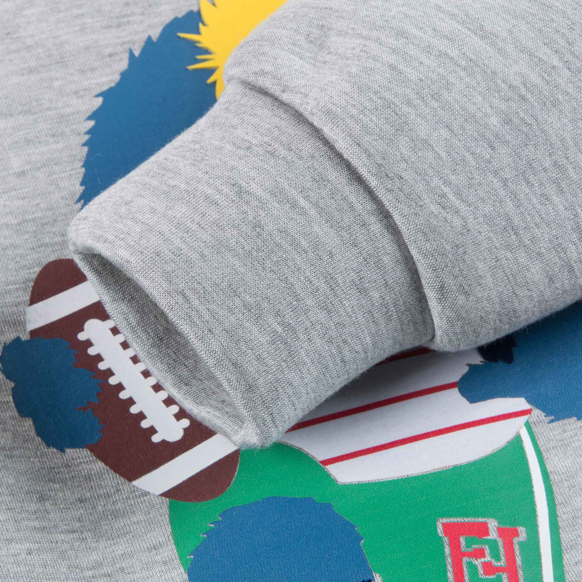 Boys Grey Printed Cotton Sweatshirt