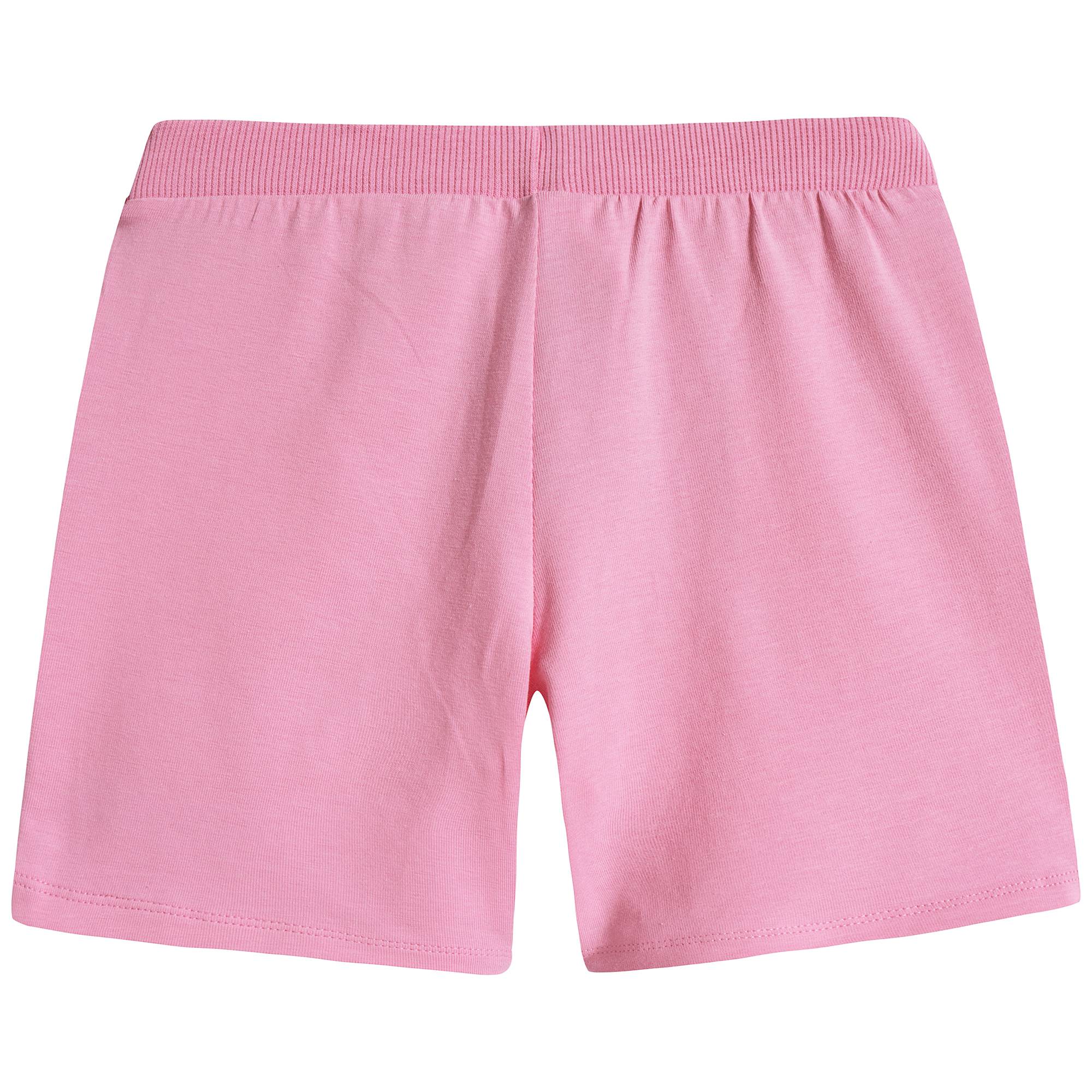 Baby Boys & Girls Ivory & Pink Cotton Shorts Set