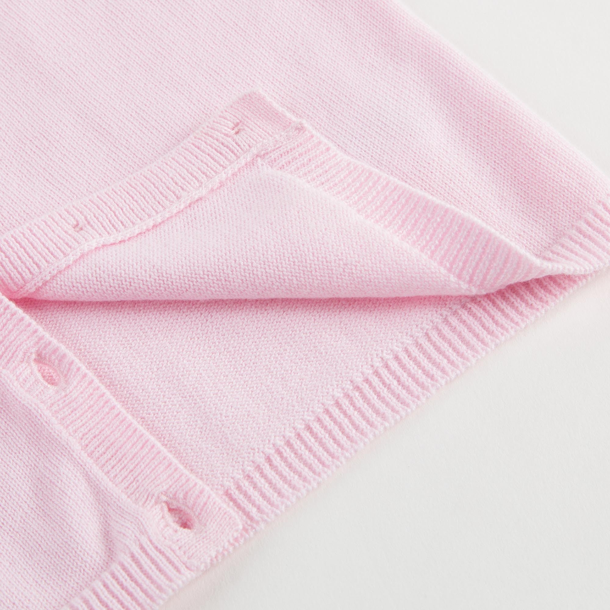 Girls Pink Cotton Cardigan With Flowers