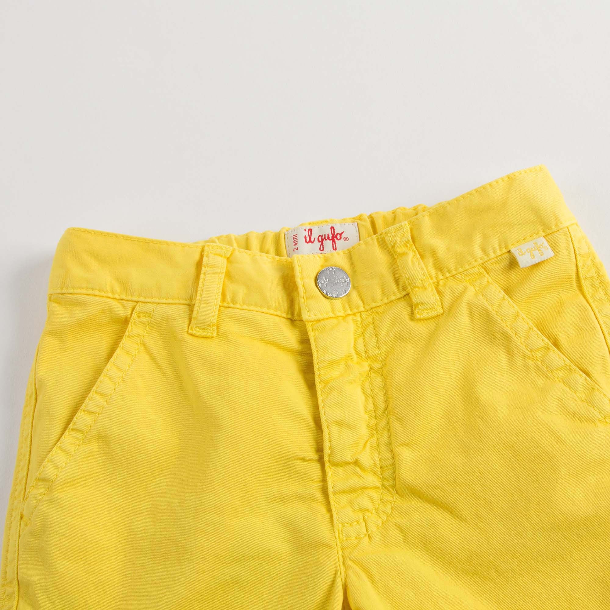 Boys Yellow Cotton Shorts