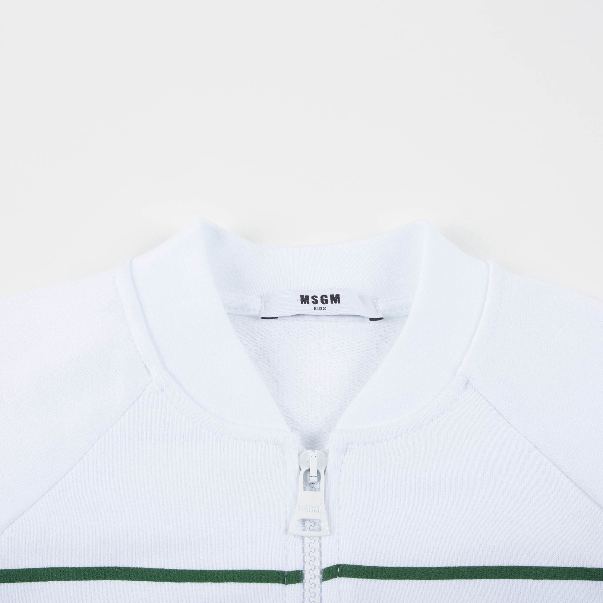 Boys White Cotton Flceece Bomber