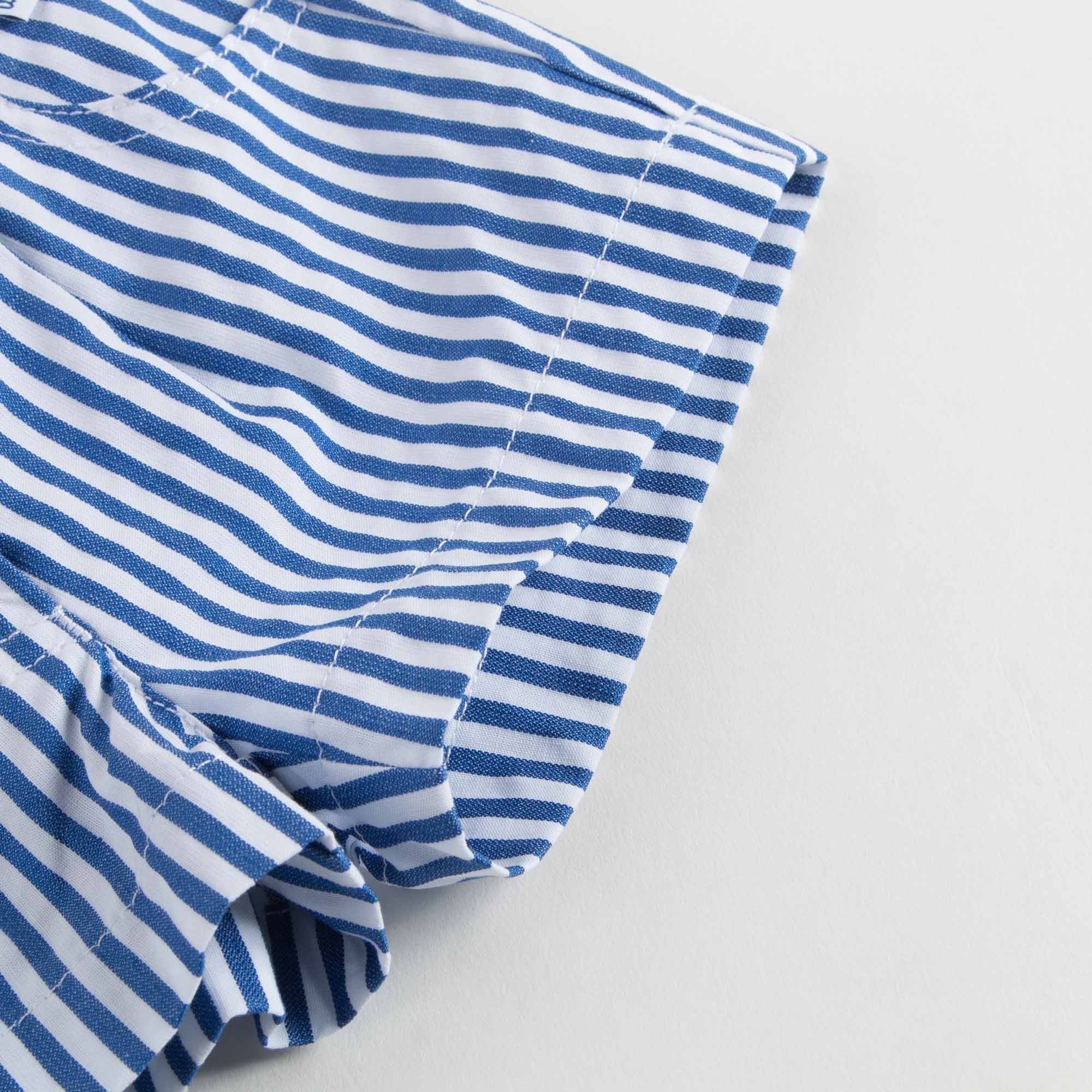 Girls Blue & White Striped Shorts