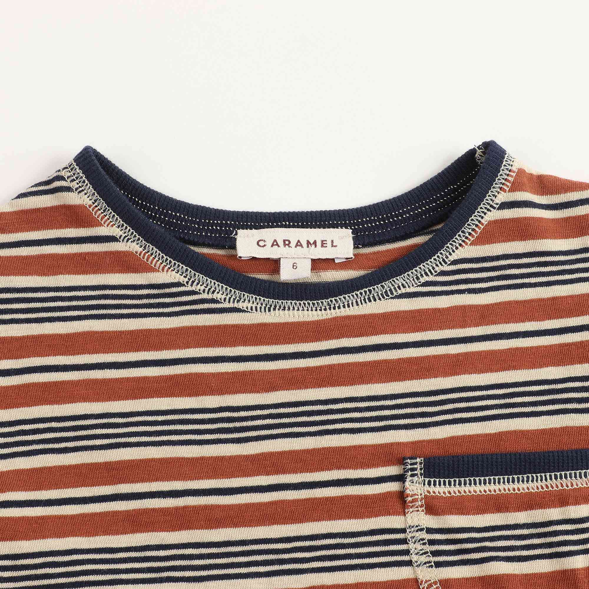 Boys Toffee Stripes Cotton T-shirt