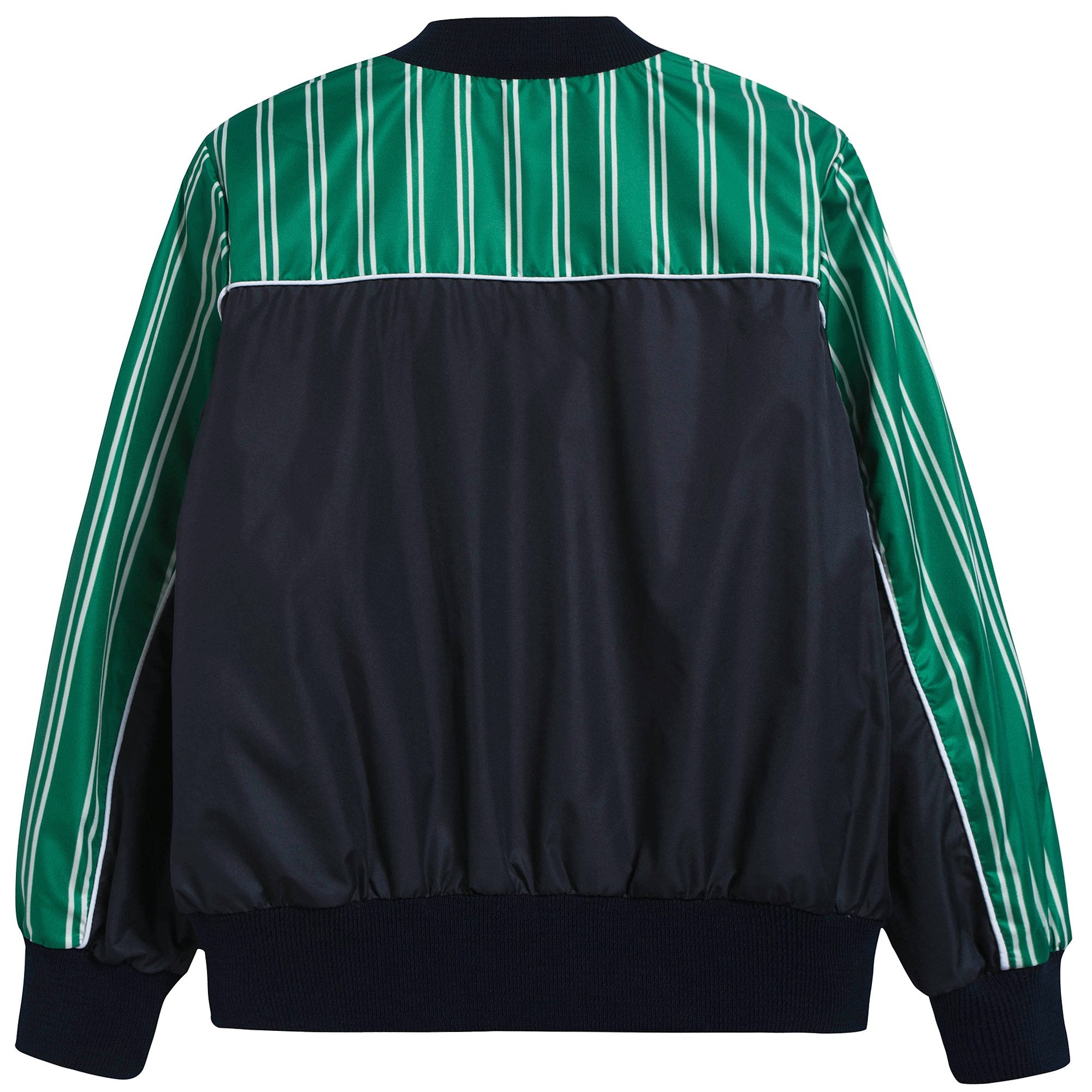 Boys Black & Green Nylon Bomber Jacket