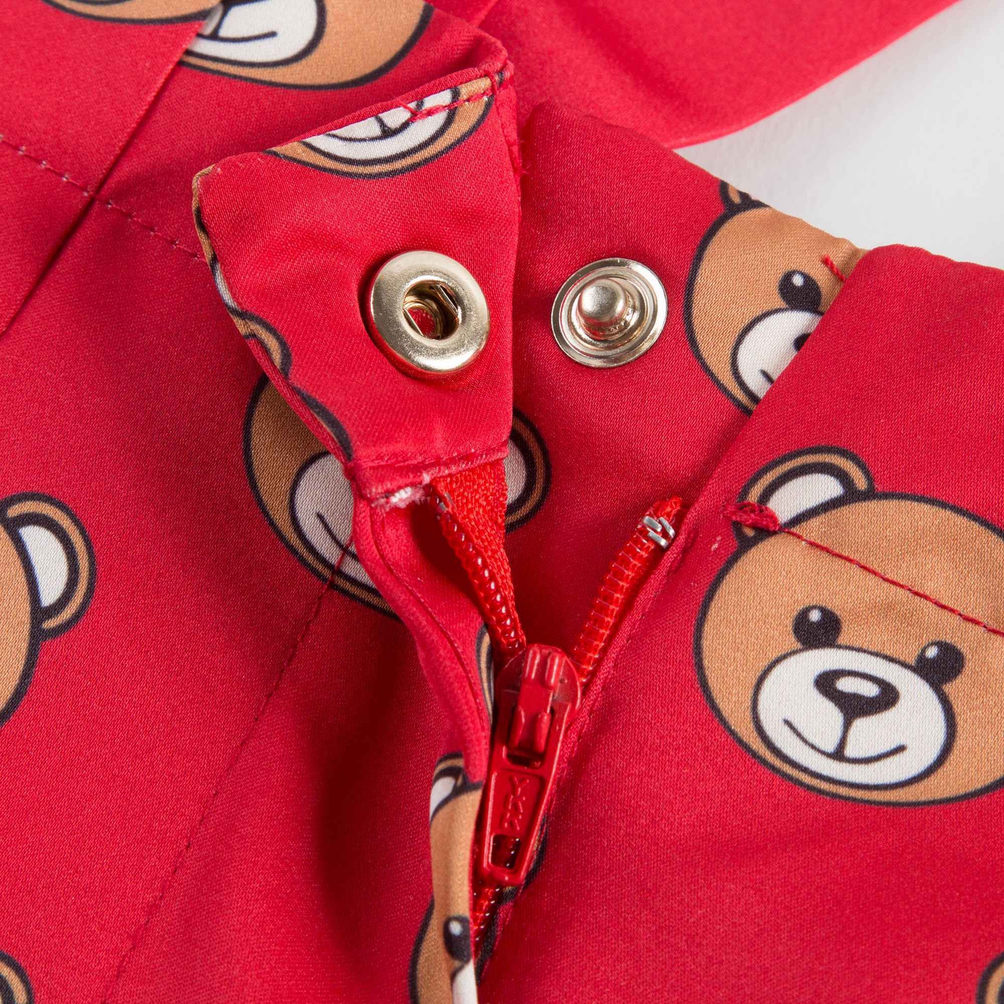Girls Red Teddy Printed Shorts