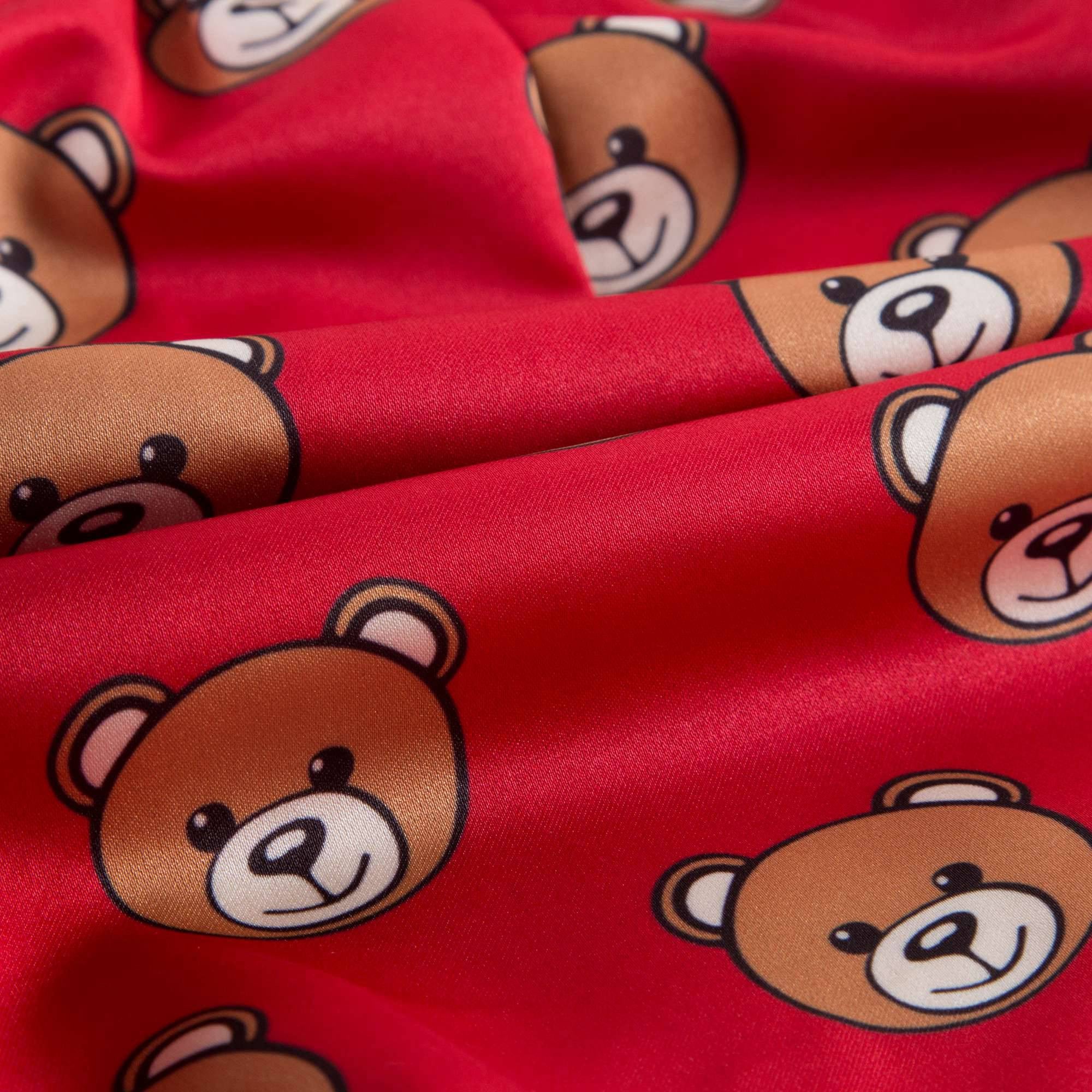 Girls Red Teddy Printed Shorts