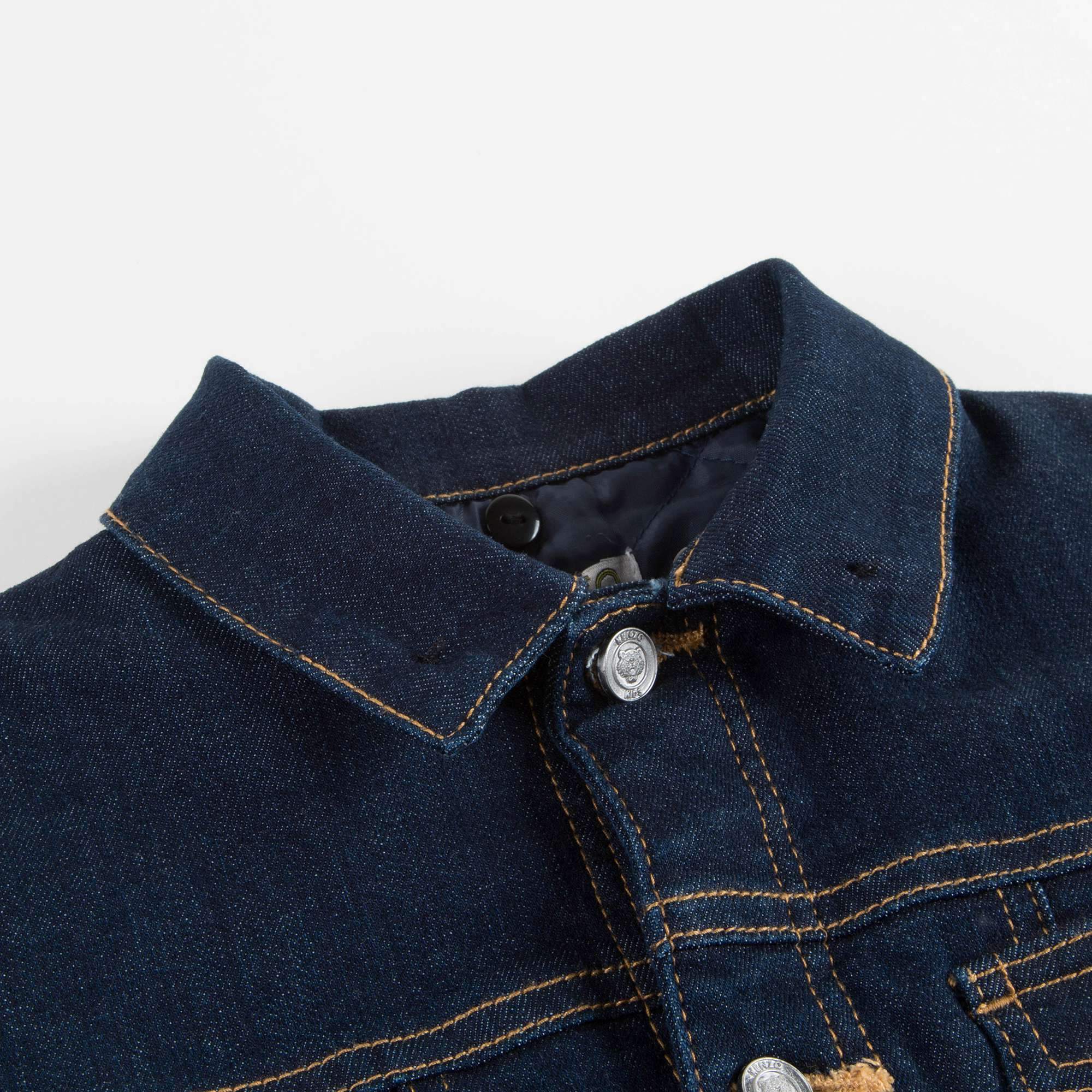 Girls Denim Black Coat