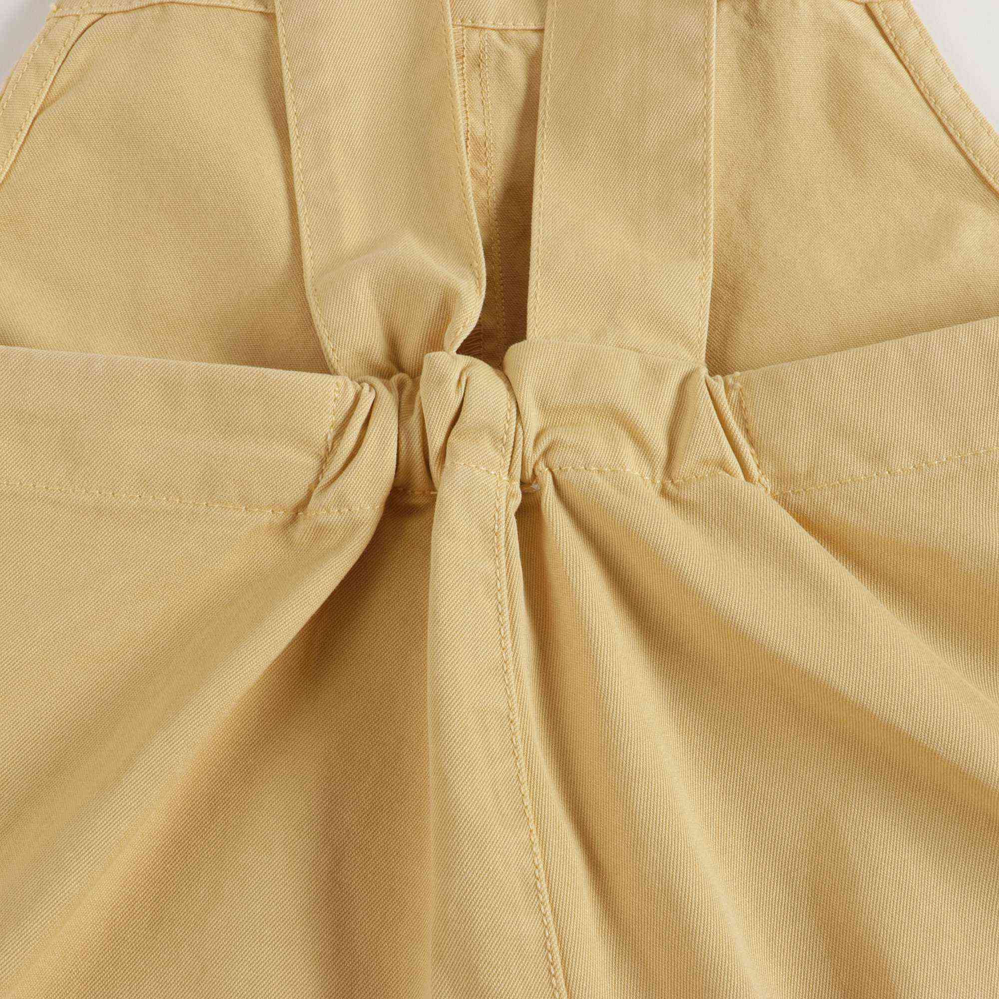 Baby Boys & Girls Yellow Cotton Trousers