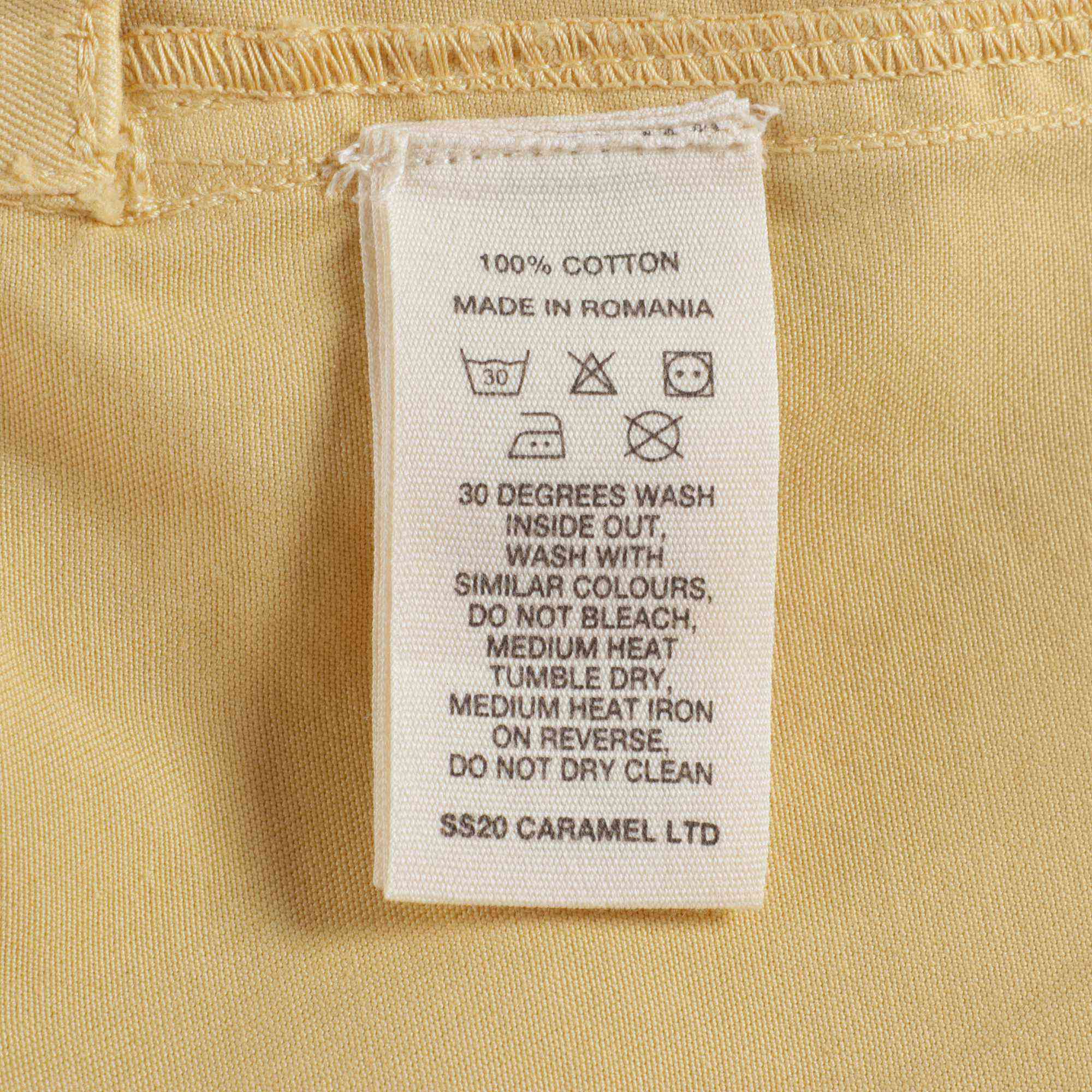 Baby Boys & Girls Yellow Cotton Trousers