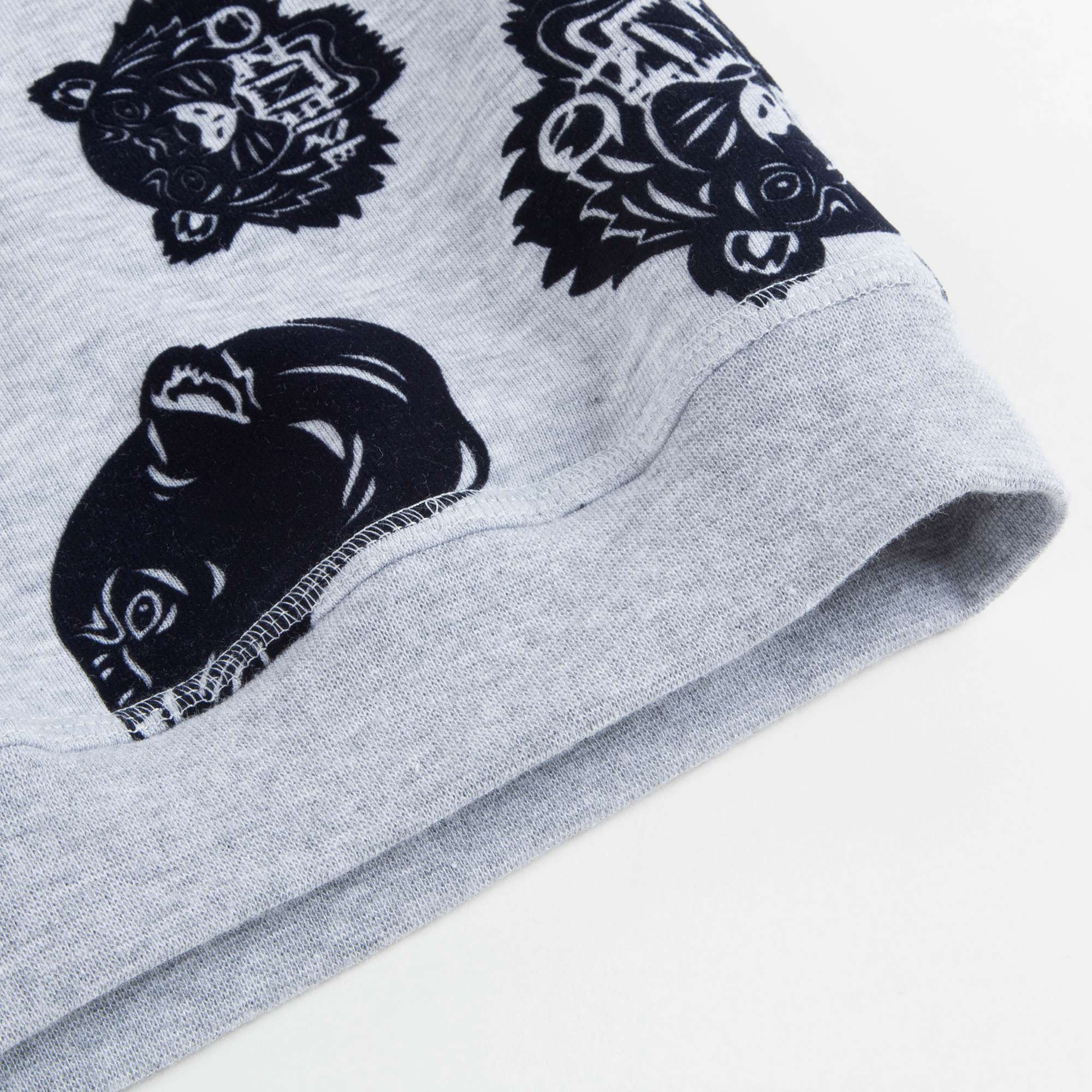 Girls Marl Grey Tiger Printed Cotton Sweatshirt