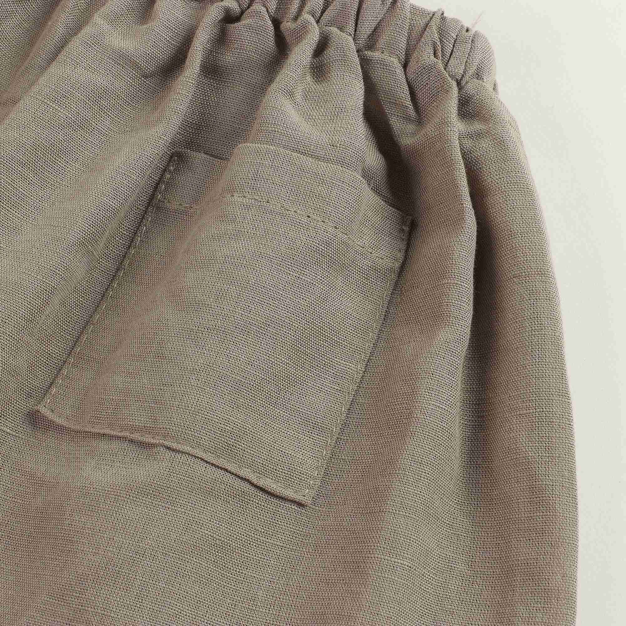 Boys & Girls Brown Linen Trousers