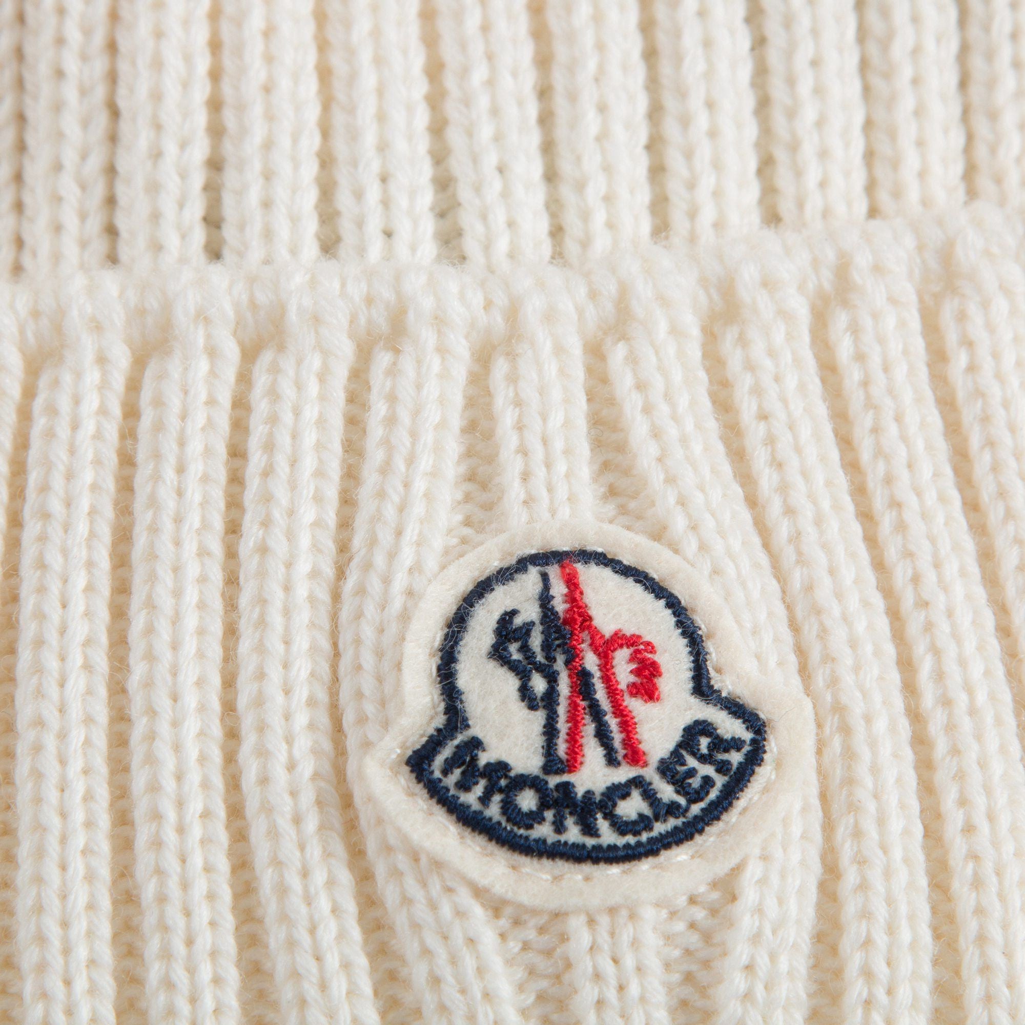 Boys & Girls Ivory Knitted Hat With Fur Pom-Pom Trim