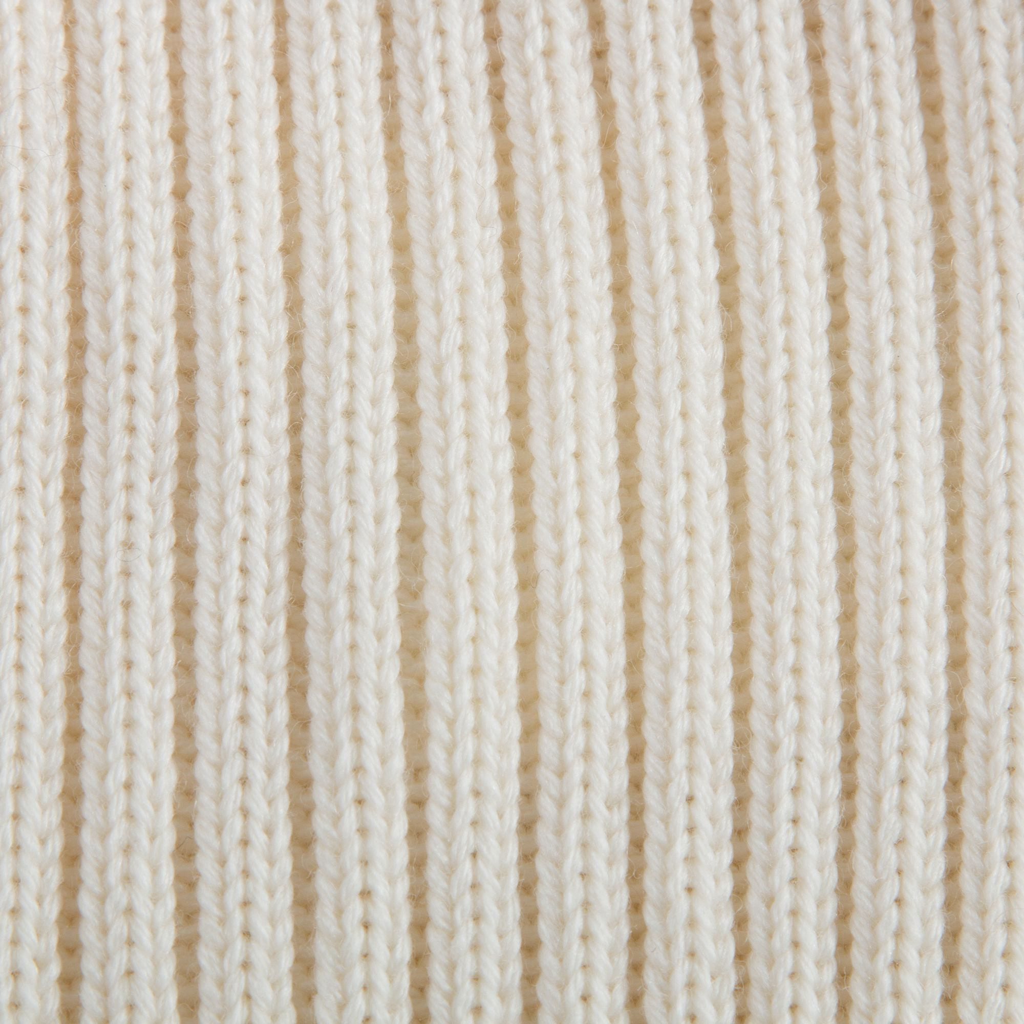 Boys & Girls Ivory Knitted Hat With Fur Pom-Pom Trim
