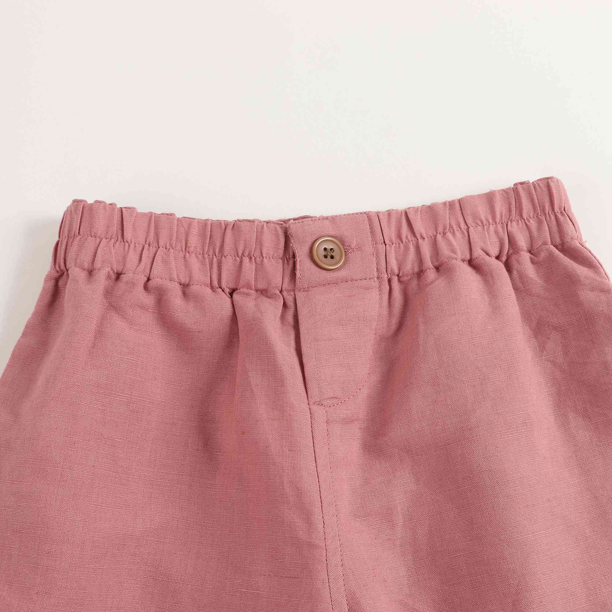 Boys & Girls Brick Red Linen Short