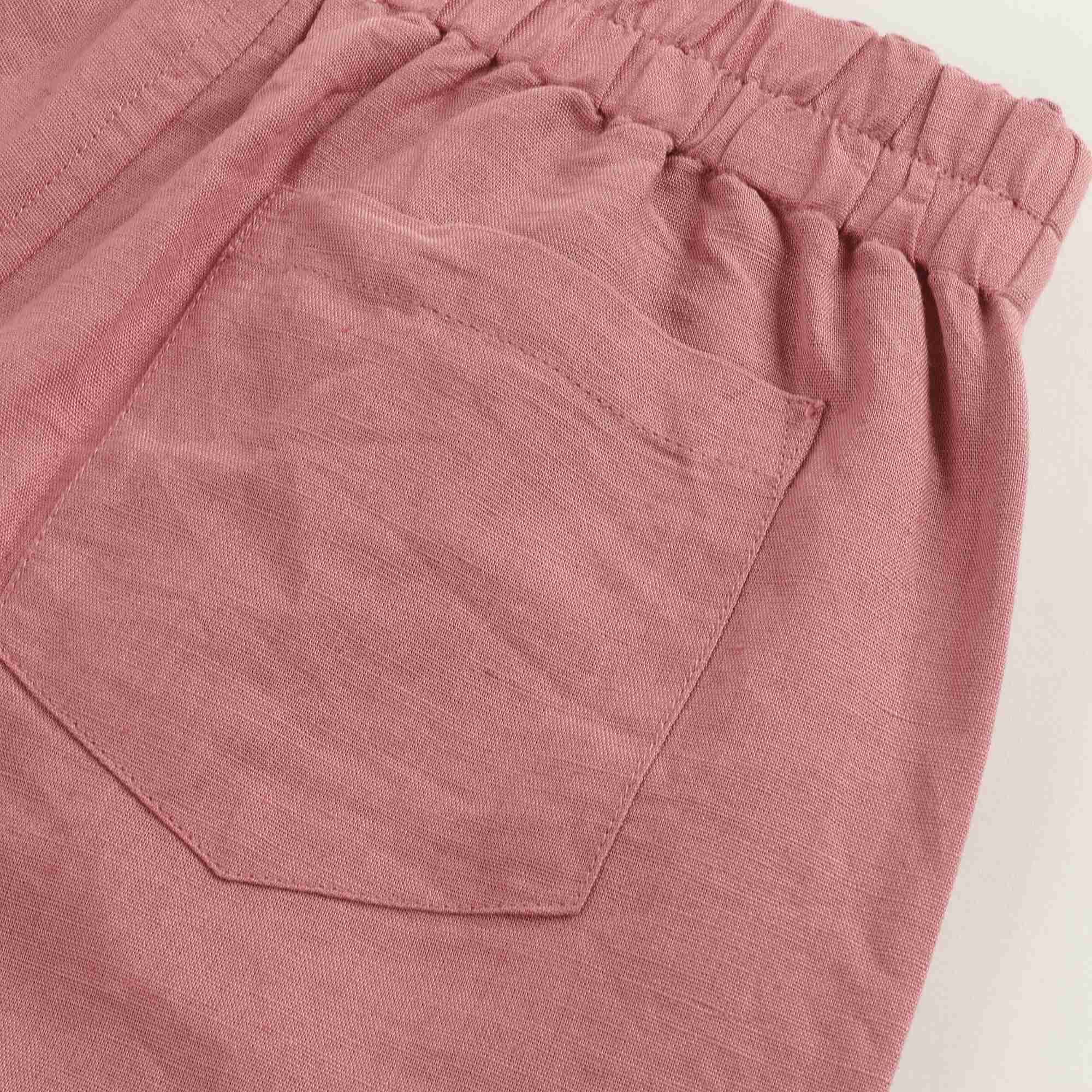 Boys & Girls Brick Red Linen Short