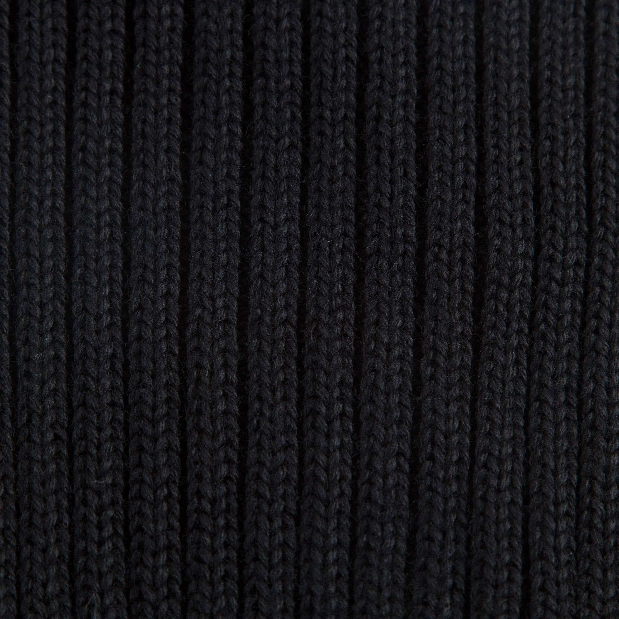 Boys & Girls Black Knitted Hat With Fur Pom-Pom Trim