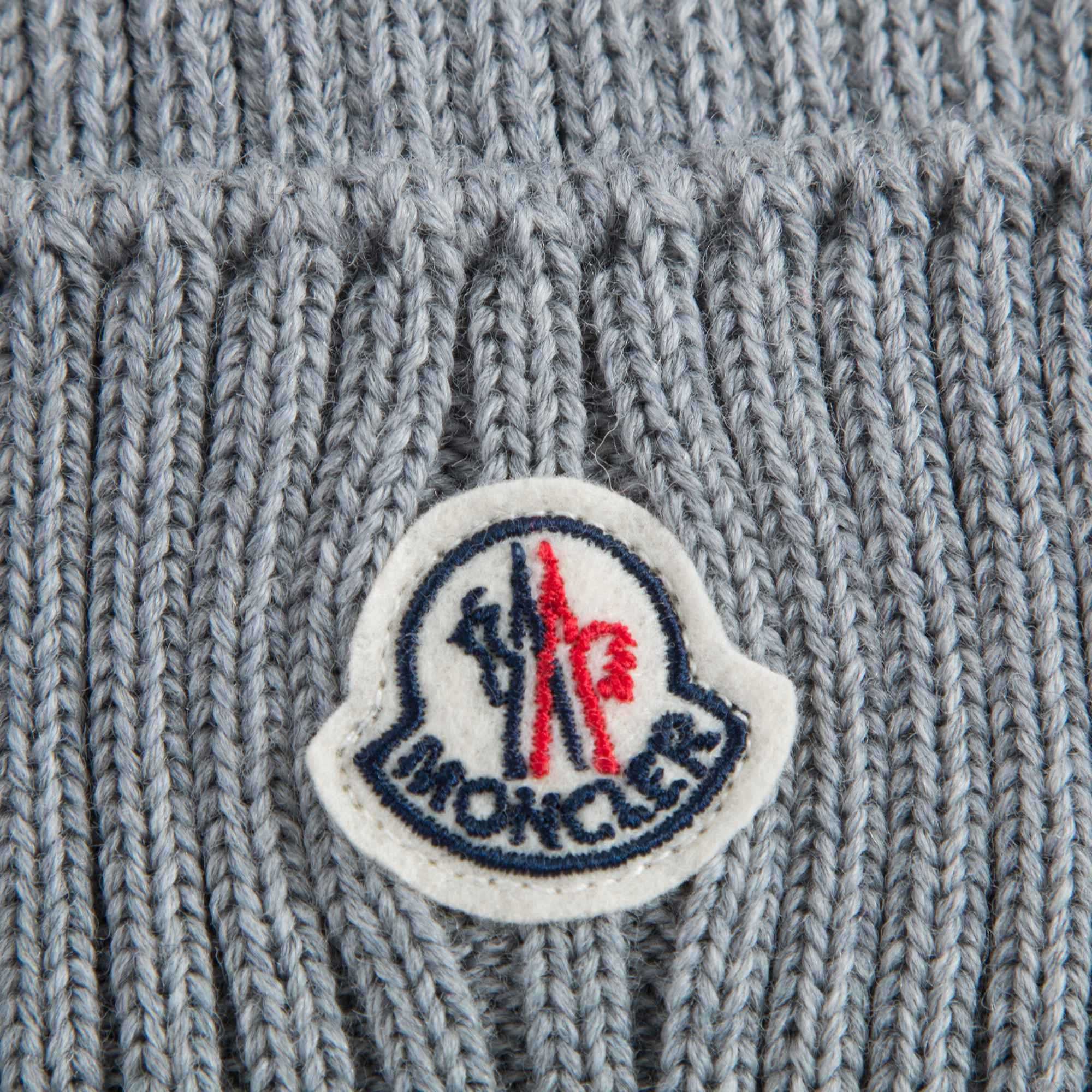Boys & Girls Grey Knitted Hat With Fur Pom-Pom Trim