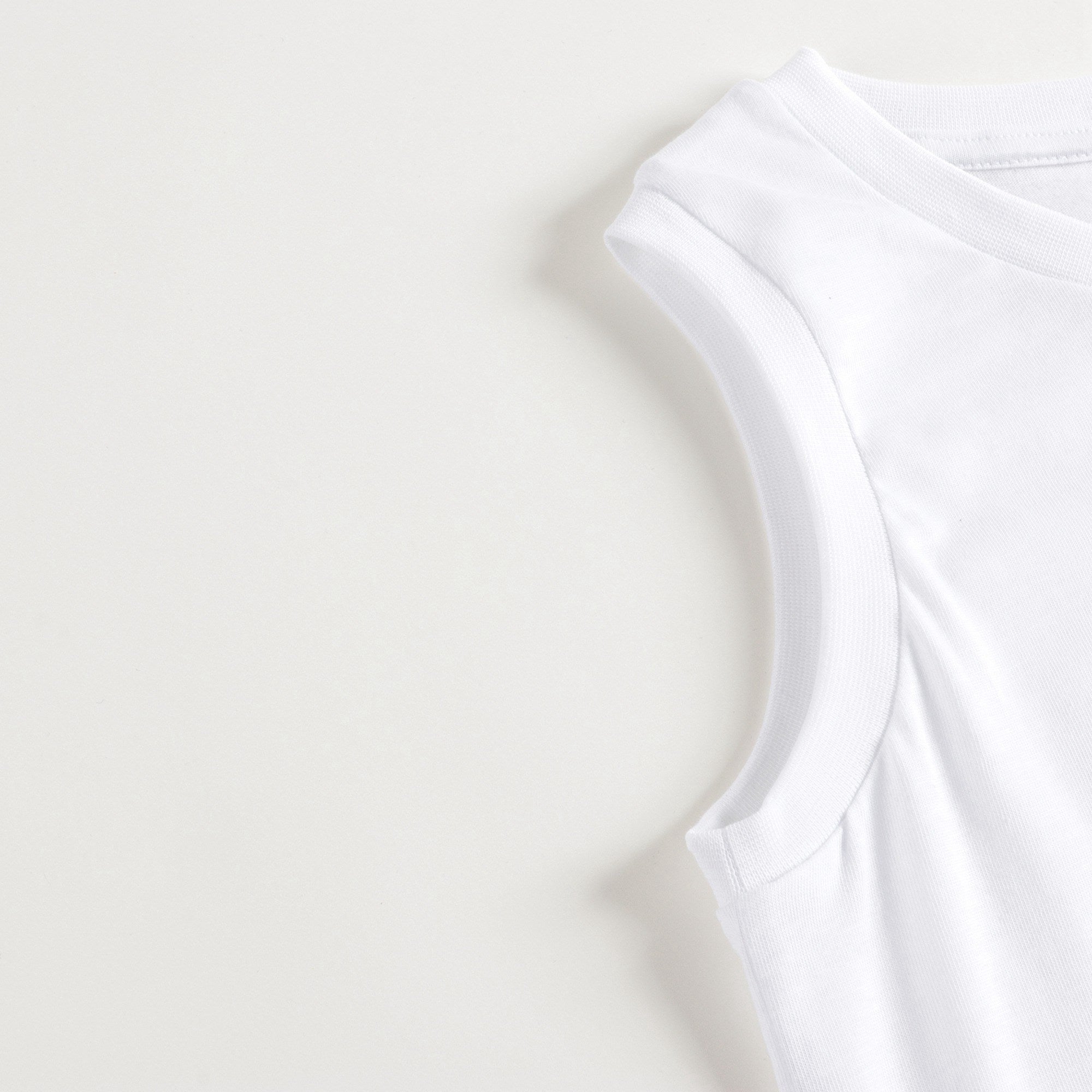 Boys White Logo Cotton Tank Top