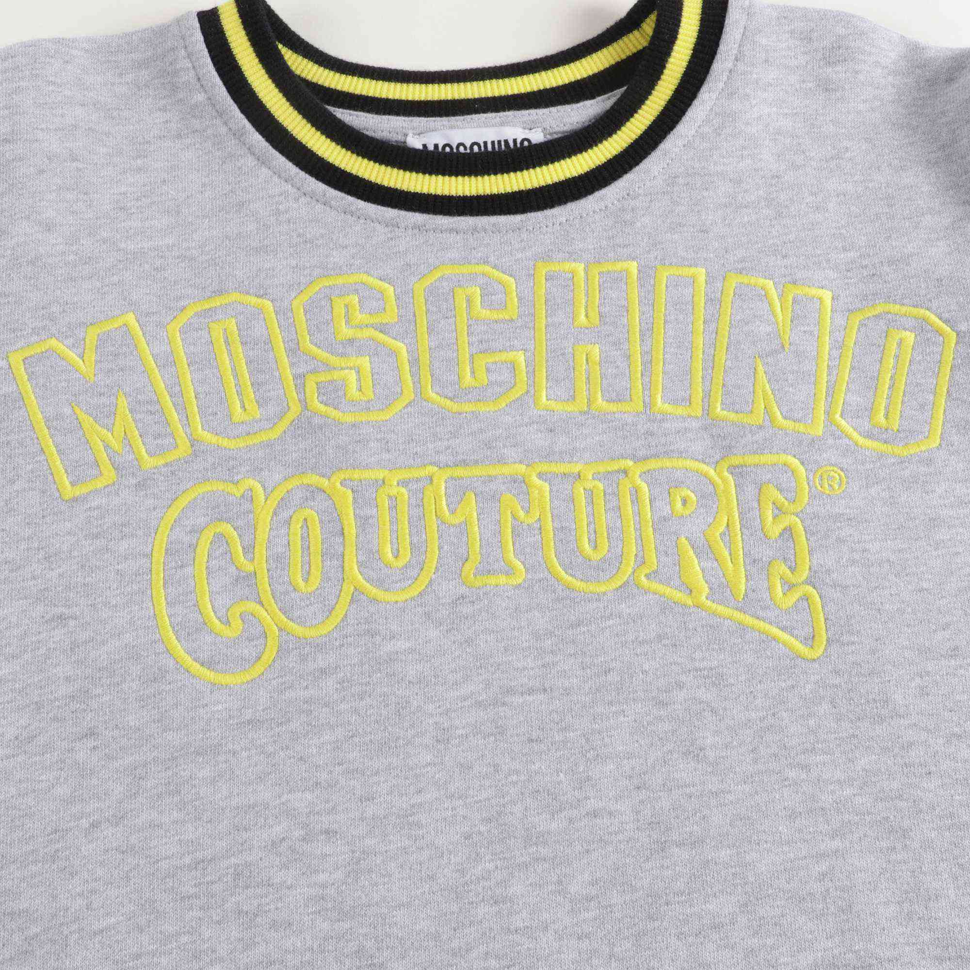 Boys Grey Logo Cotton Sweatshirt