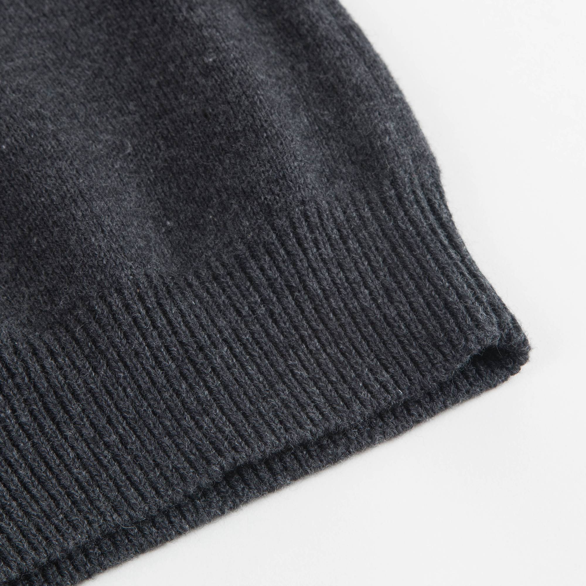 Boys Dark Marl Grey Logo Cotton Sweater