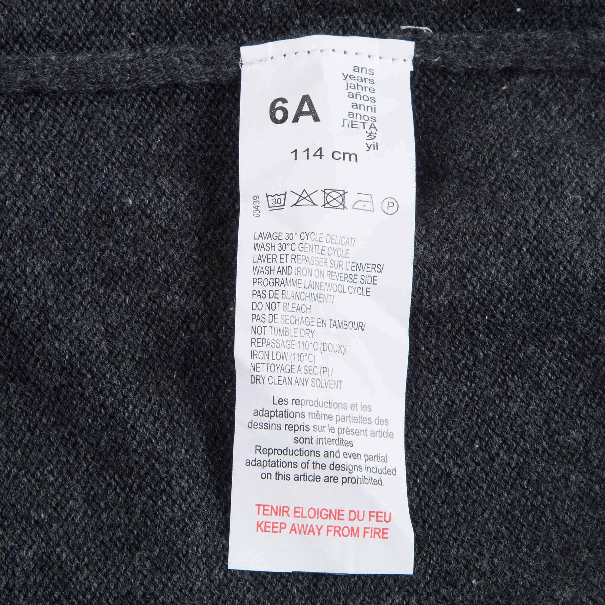 Boys Dark Marl Grey Logo Cotton Sweater